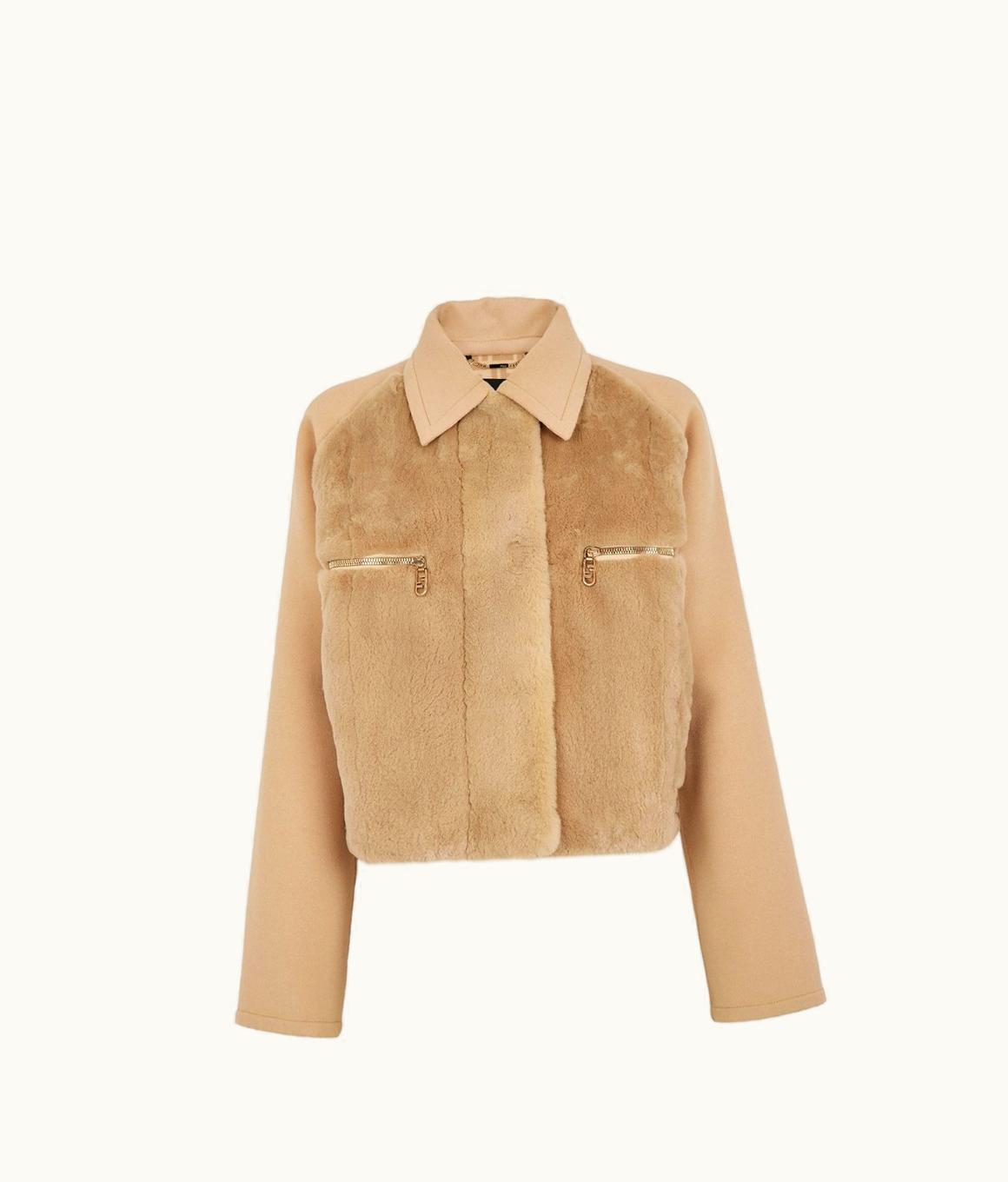Fendi Fendi Jacket - Beige Wool And Mink Jacket