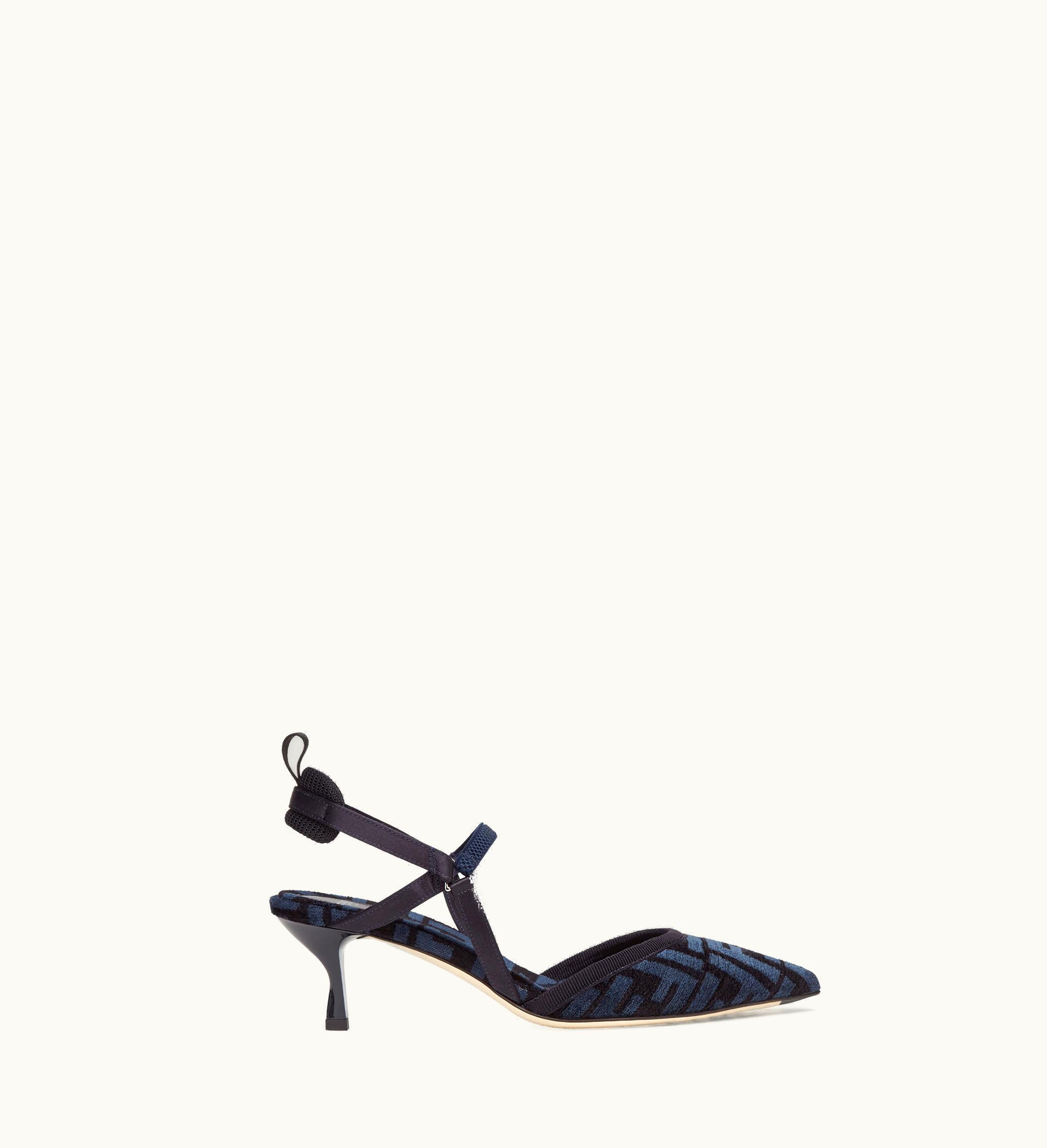 Fendi Fendi Colibrì Lite - Medium-heel Blue FF Chenille Slingbacks