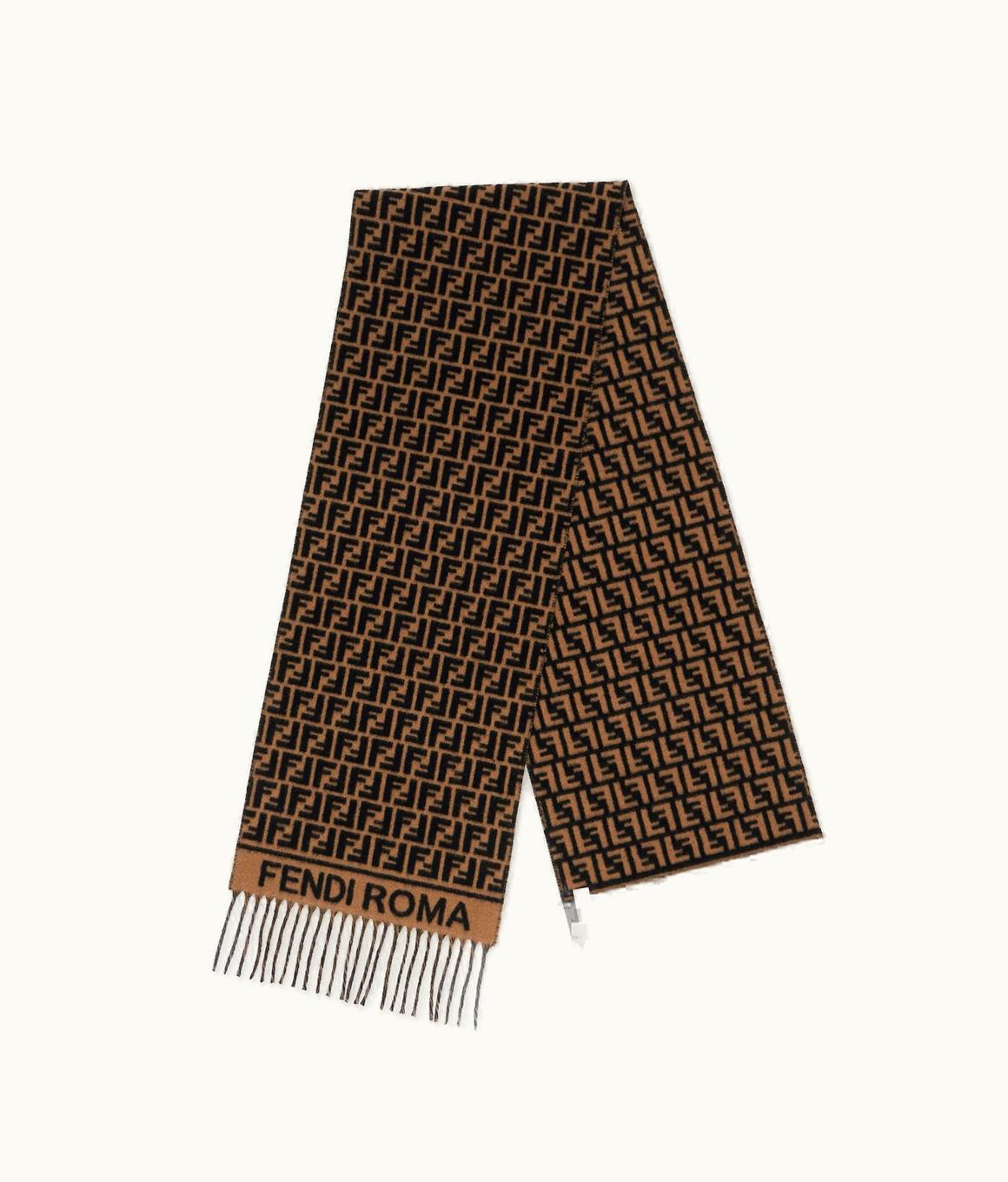 Fendi Fendi FF Scarf - Brown Wool And Cashmere Scarf
