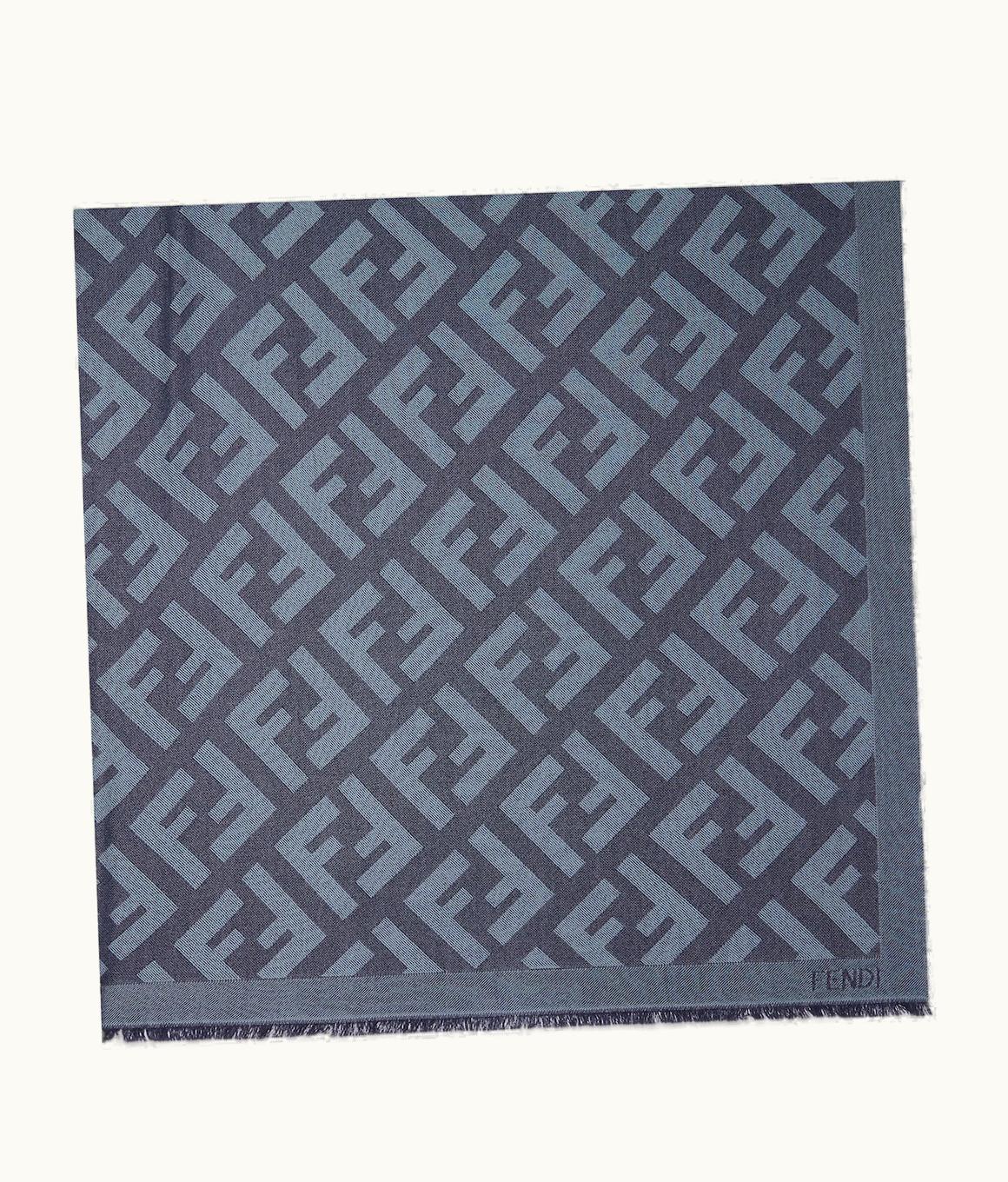 Fendi Fendi FF Shawl - Blue Wool And Cashmere Shawl