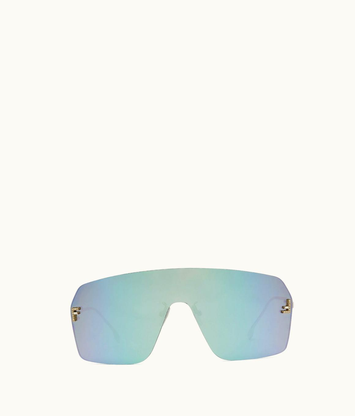 Fendi Fendi First Crystal - Silver Shield Sunglasses