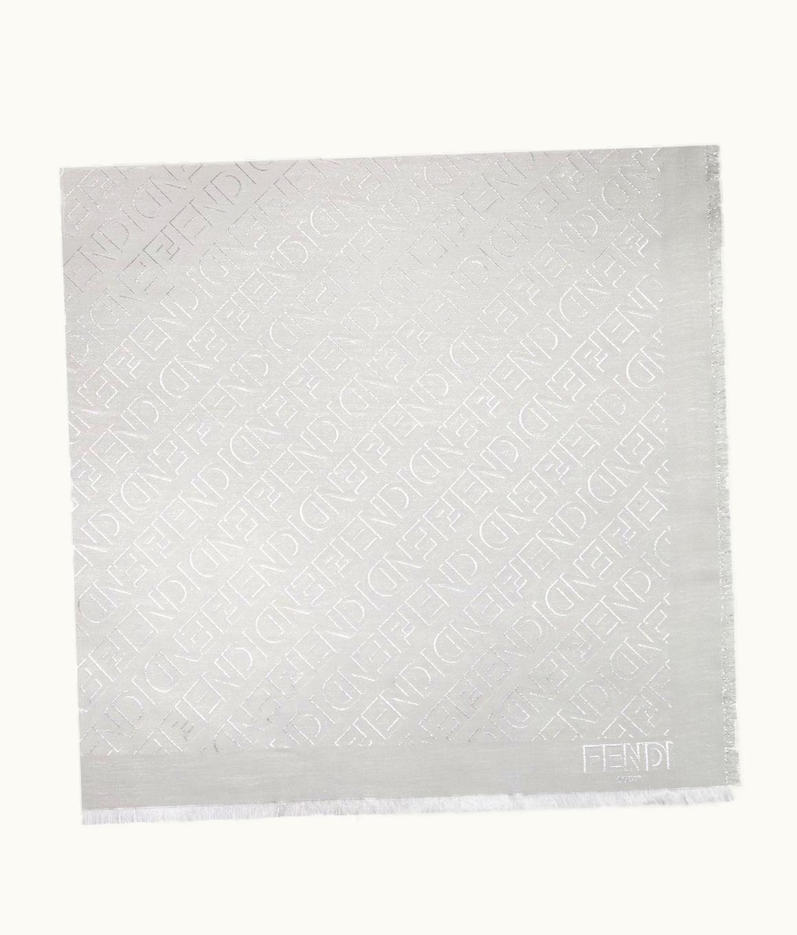 Fendi Fendi Mirror Shawl - Gray Silk And Wool Shawl