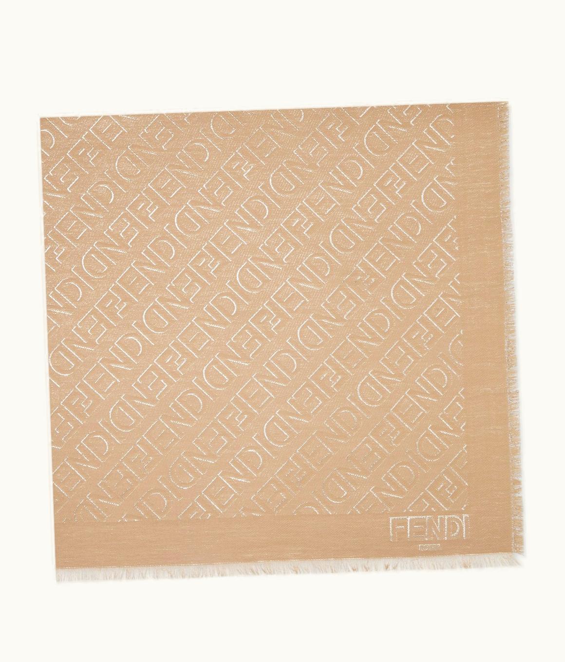 Fendi Fendi Mirror Shawl - Beige Silk And Wool Shawl