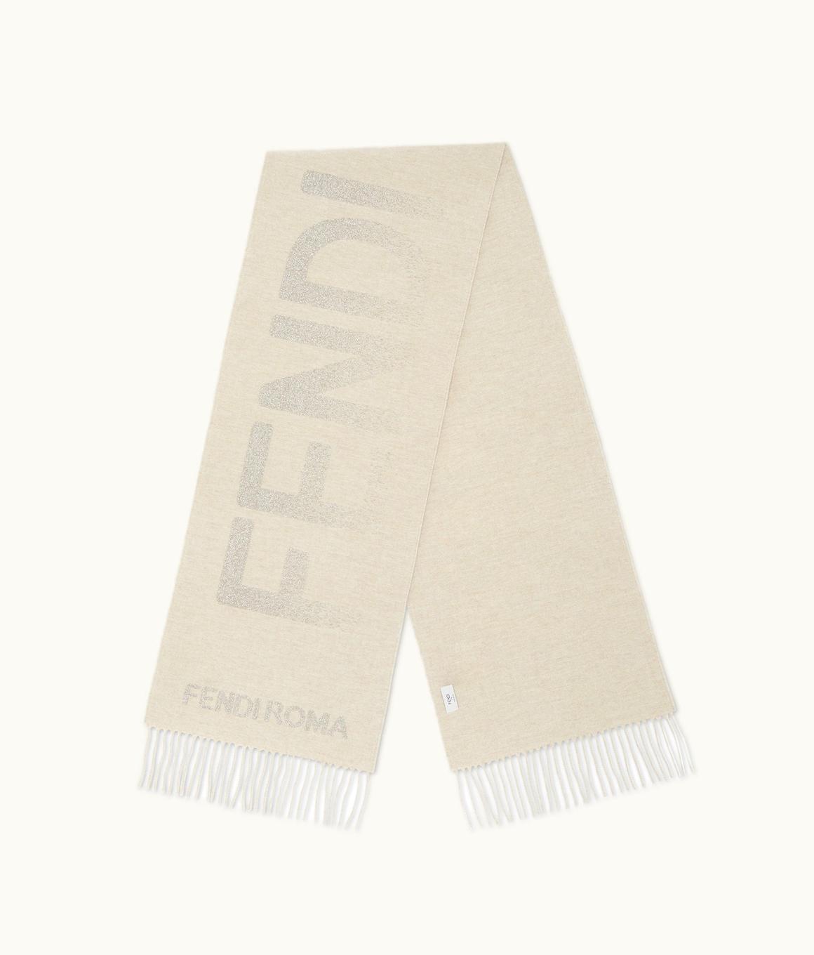 Fendi Fendi Stefano Pilati Oversized Scarf Wool And Cashmere Beige Silver Lurex