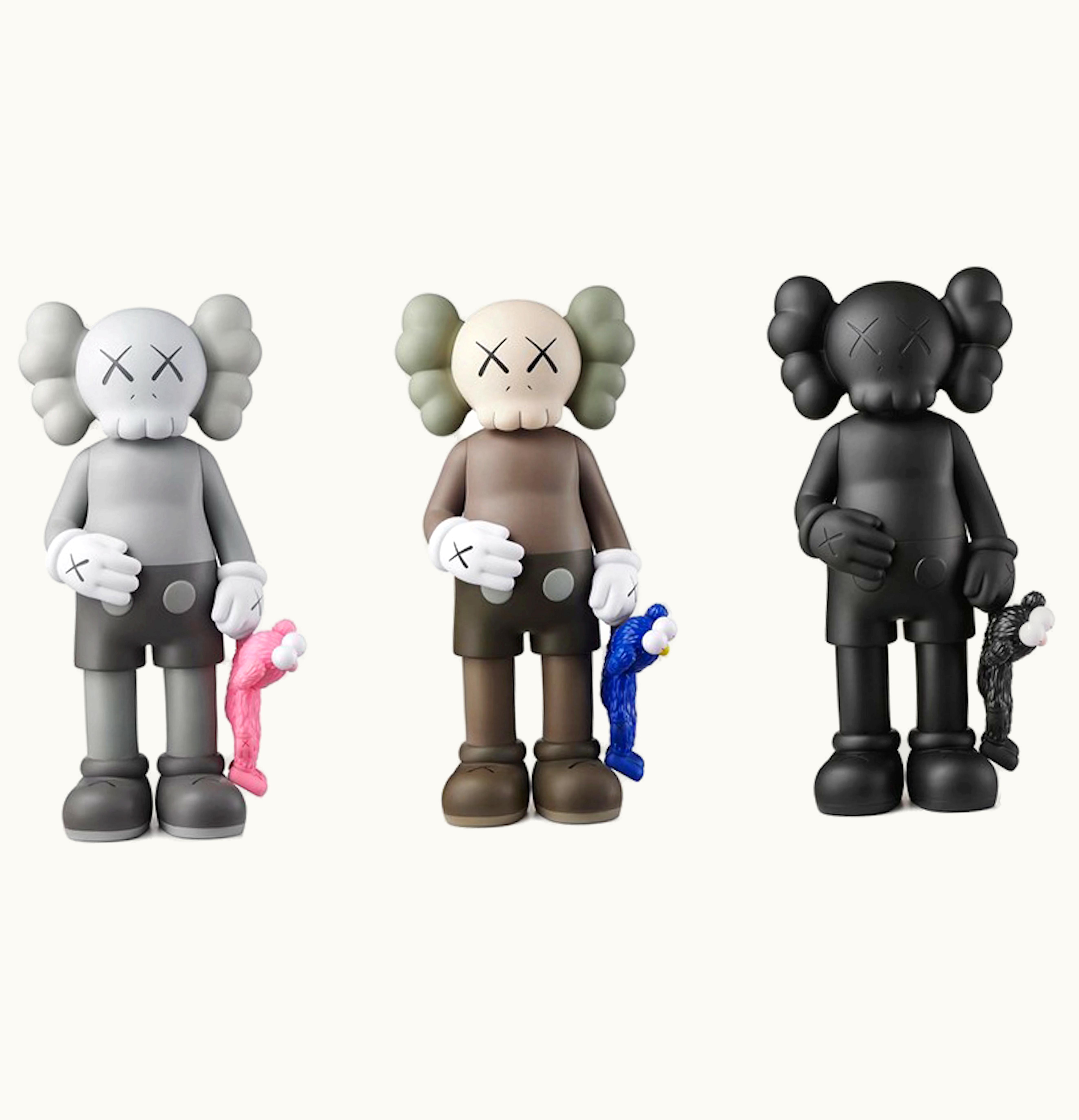 KAWS KAWS Share Vinyl Figure Black Brown Grey Set