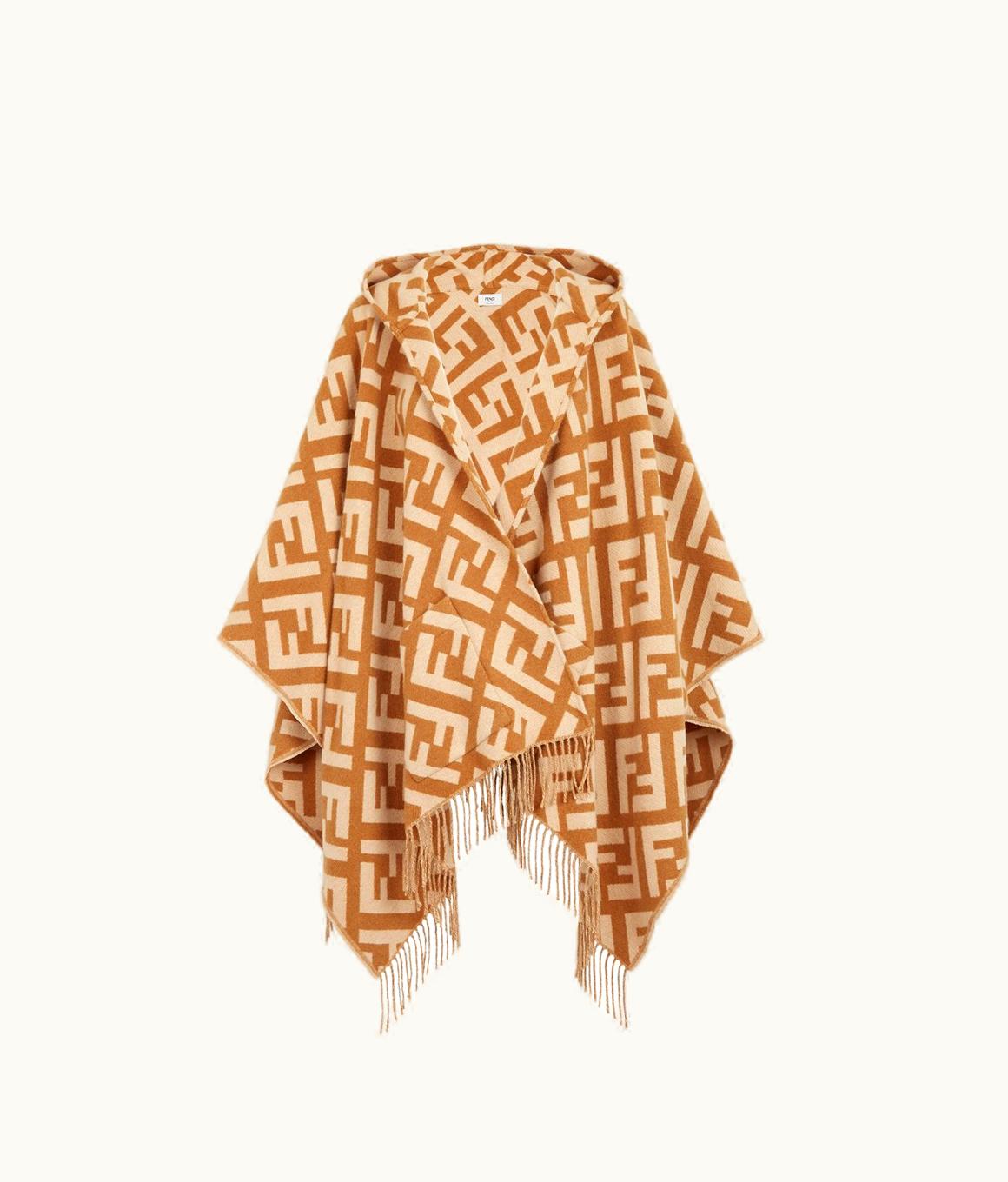 Fendi Fendi FF Poncho - Caramel-colored Cashmere Poncho