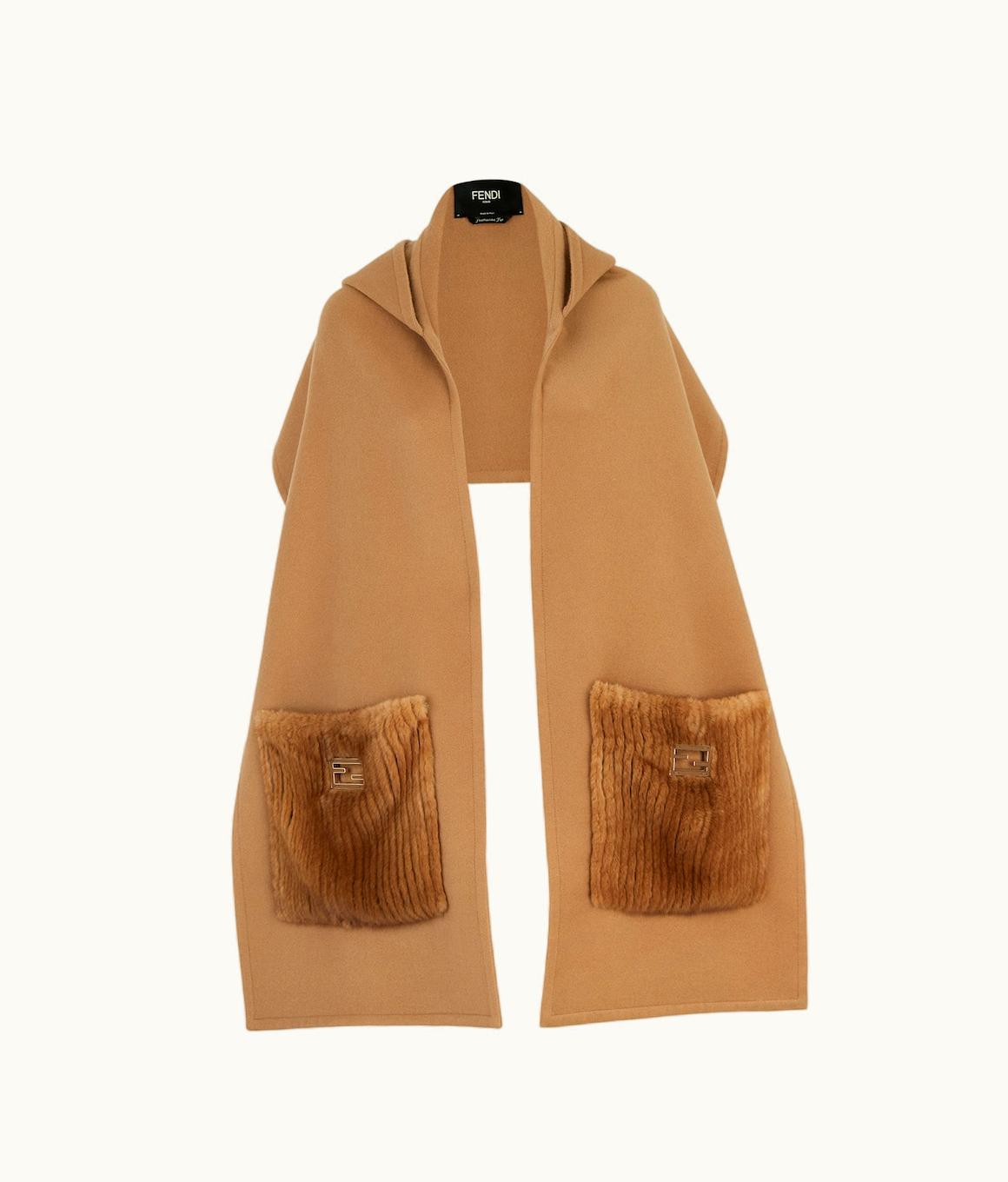 Fendi Fendi Scarf - Brown Cashmere And Mink Scarf