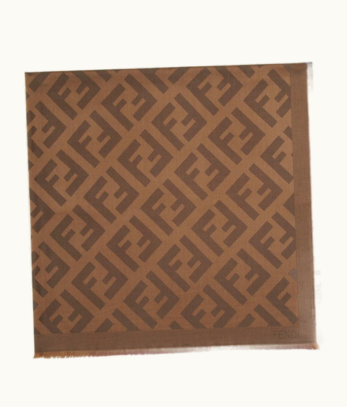 Fendi Fendi FF Shawl - Brown Wool And Cashmere Shawl