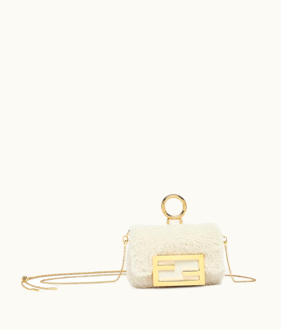 Fendi Fendi Nano Baguette Charm - White Sheepskin Charm