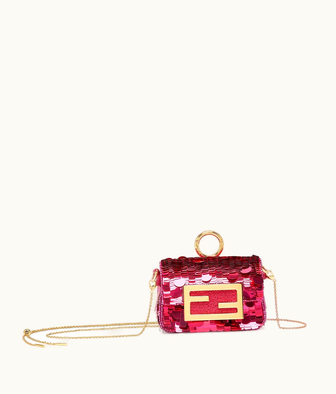 Fendi Fendi Nano Baguette Charm - Charm With Fuchsia Sequins