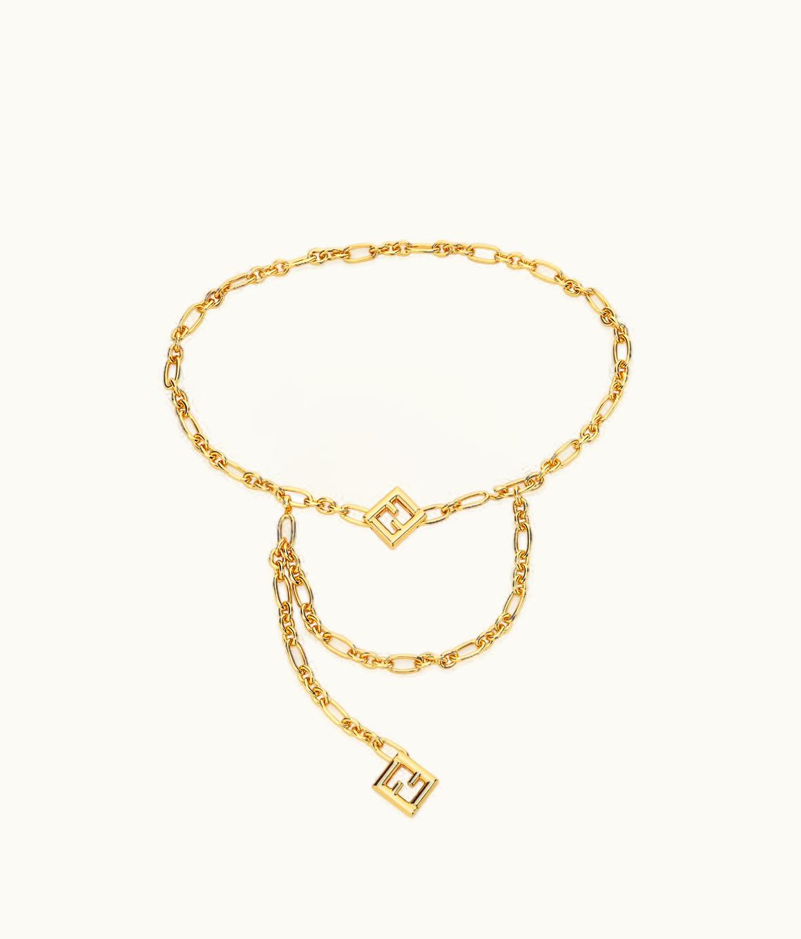 Fendi Fendi FF Diamonds Chain Belt - Gold-colored Chain Belt