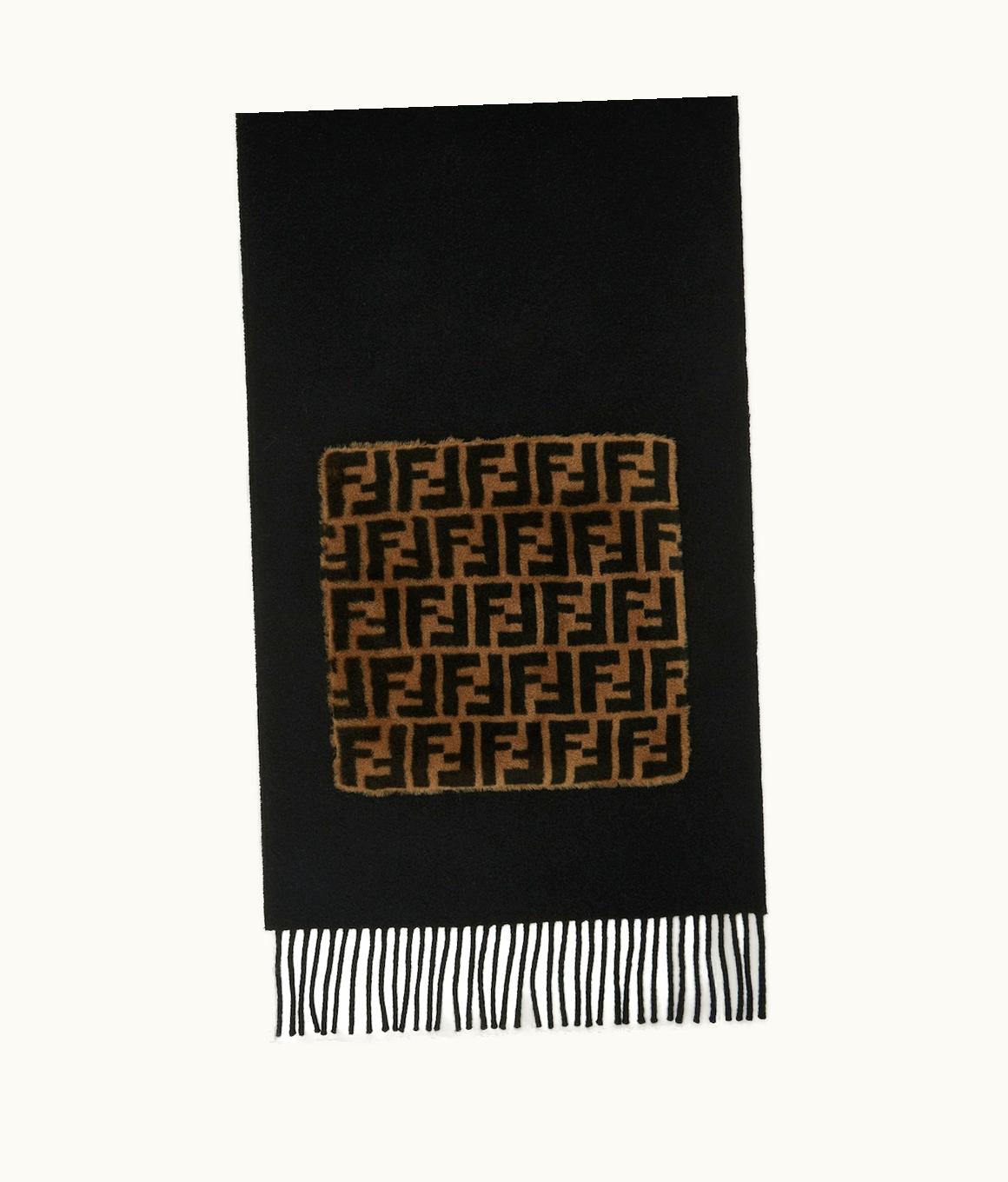 Fendi Fendi Maxi Hooded Scarf - Black Wool And Cashmere