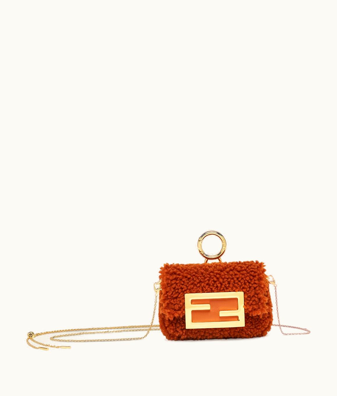 Fendi Fendi Nano Baguette Charm Bag - Brown Sheepskin