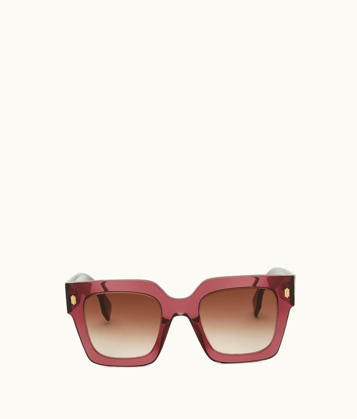 Fendi Fendi Roma Oversized Square Acetate Eyeglasses Purple