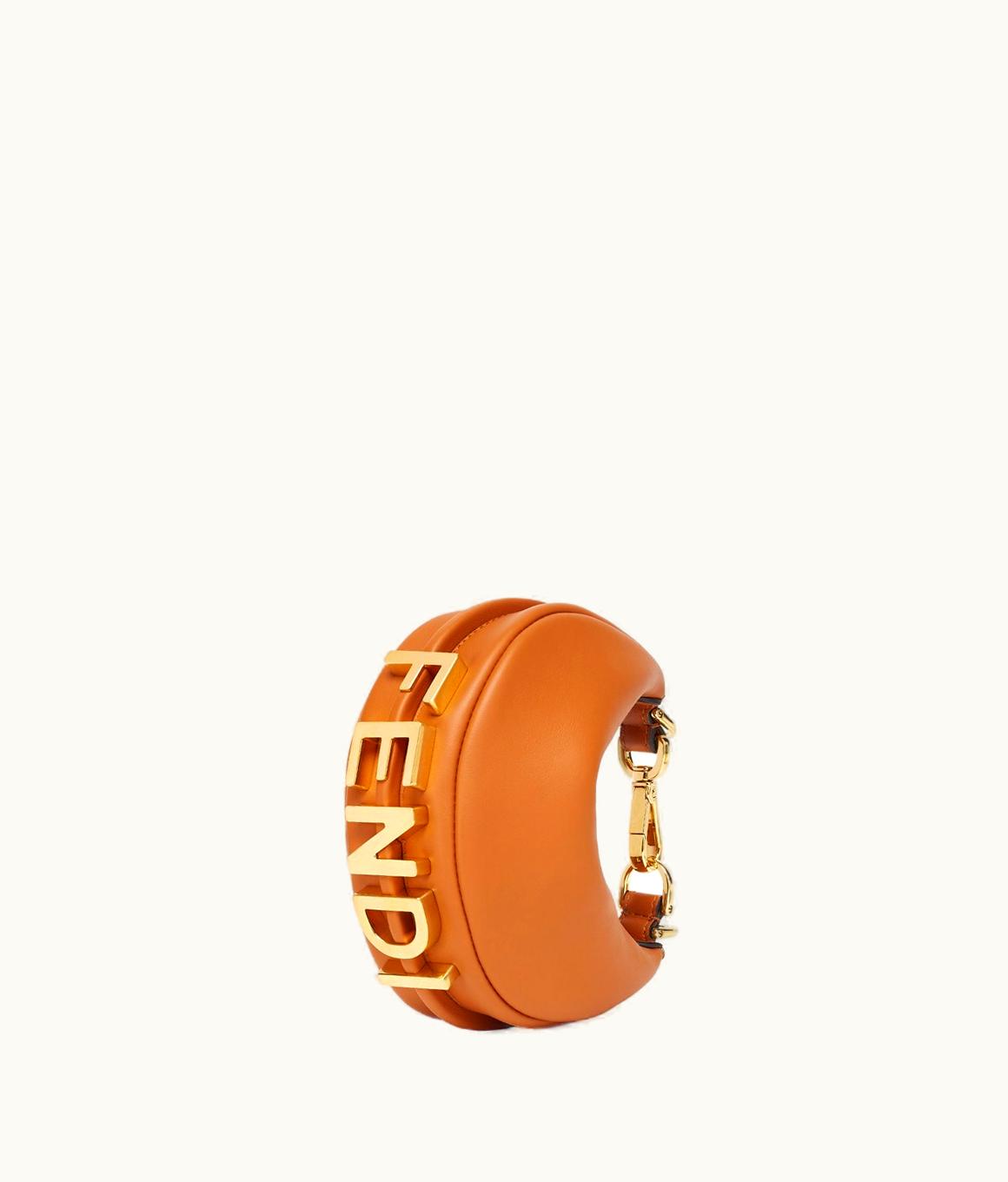 Fendi FENDI Nano Fendigraphy Hobo Bag Brown Leather