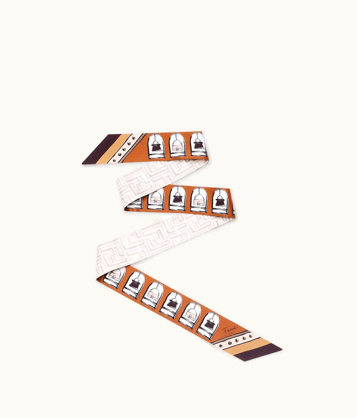 Fendi Fendi Wrappy Silk Bandeau Brown Beige