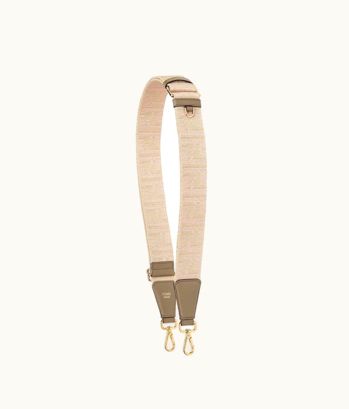 Fendi Fendi FF Ribbon Shoulder Strap - Beige/Pale Pink/Dove Gray