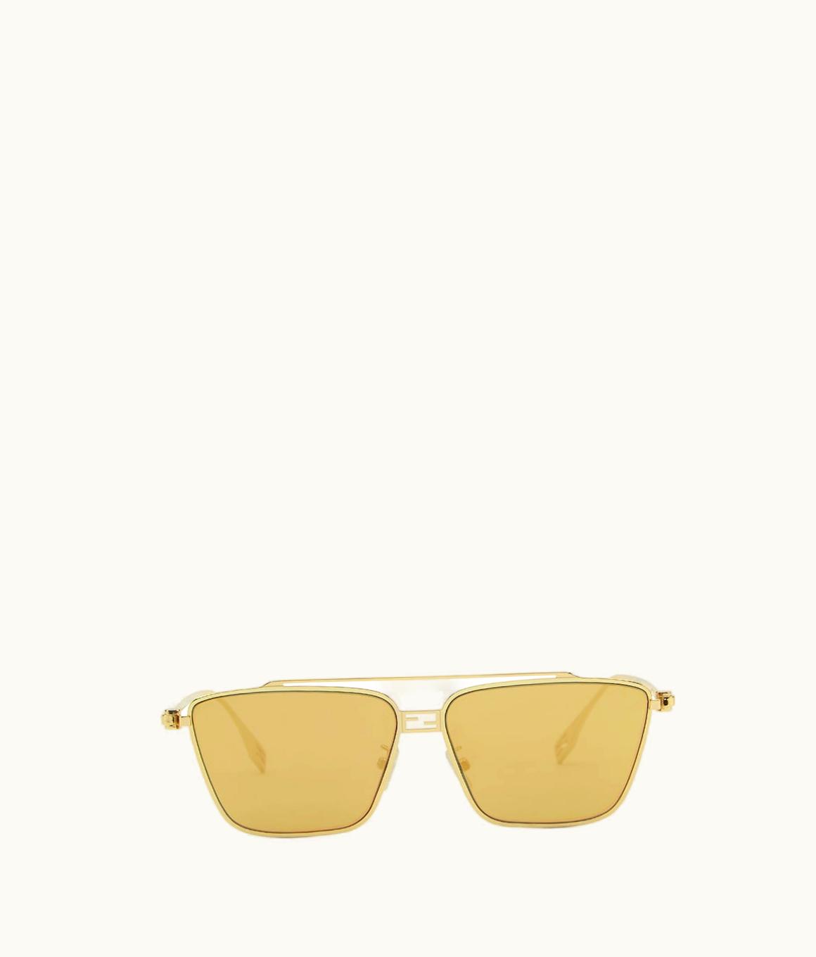 Fendi Fendi Baguette Gold Metal Eyeglasses