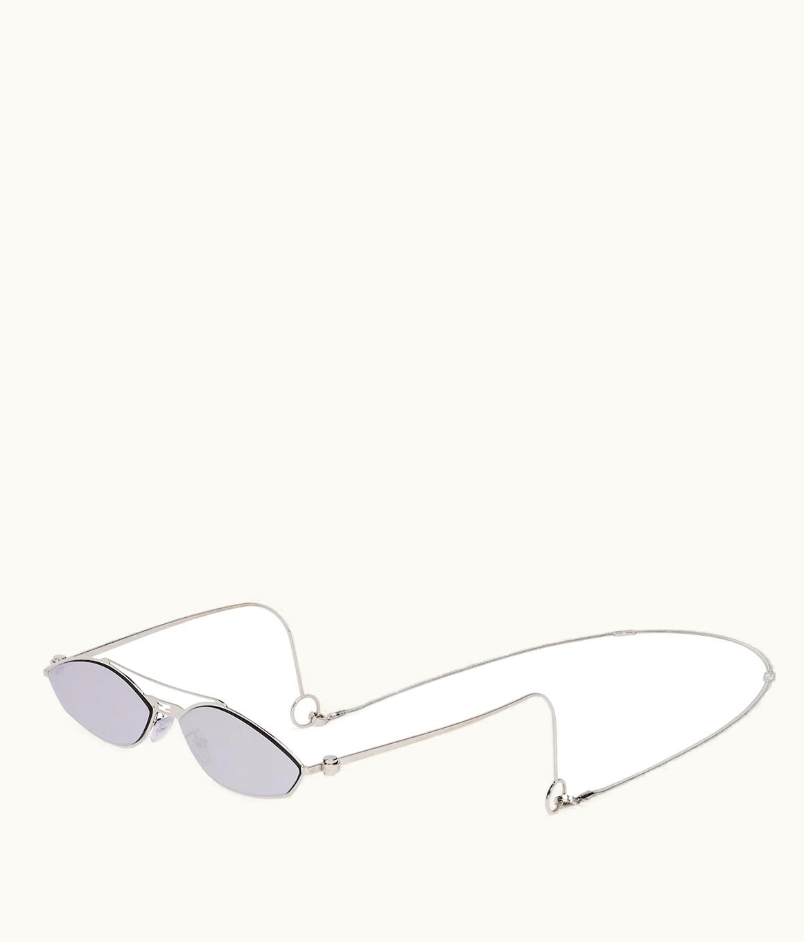 Fendi Fendi Baguette Oval Metal Eyeglasses Silver