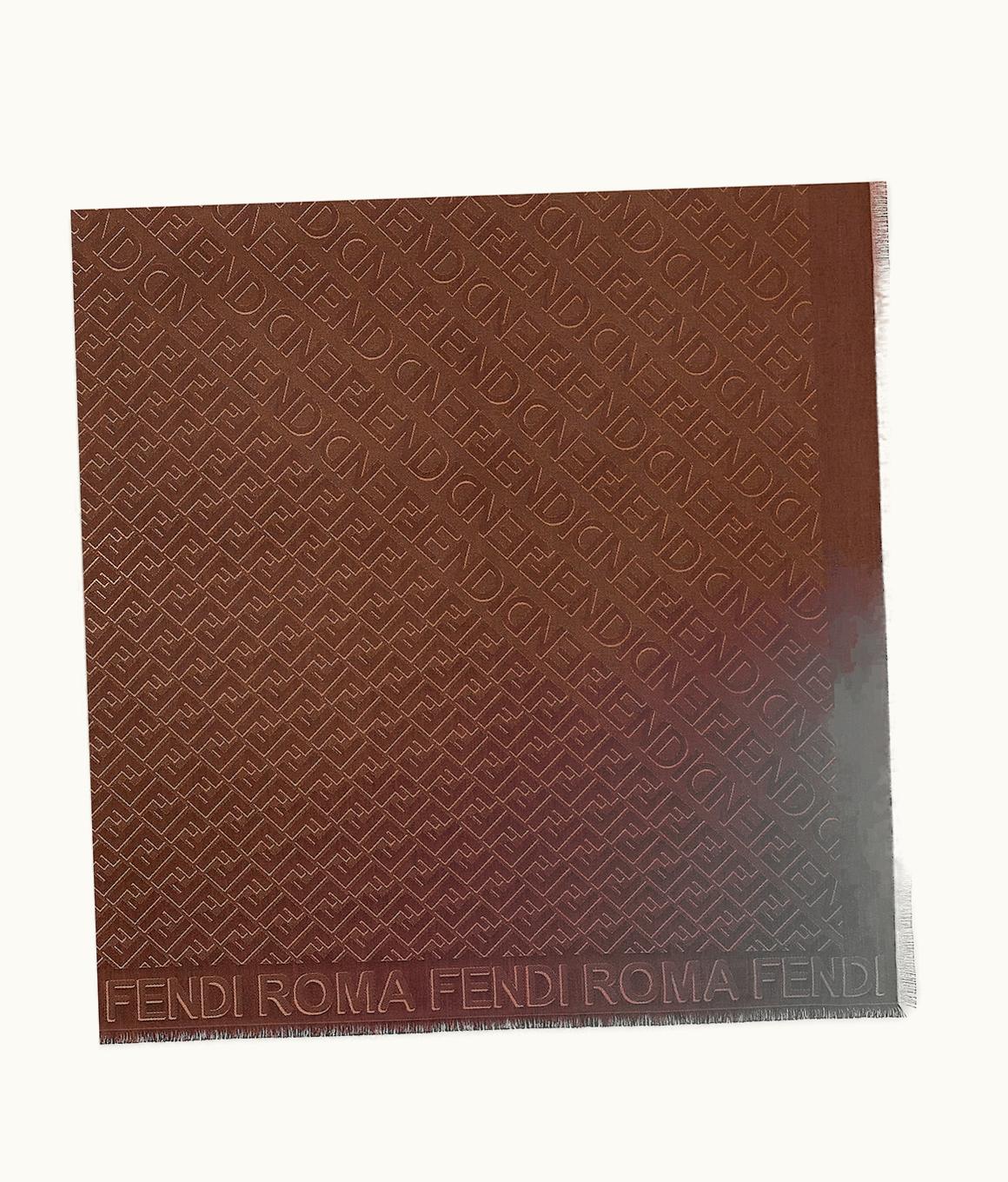 Fendi Fendi Shawl - Brown Silk And Wool Shawl