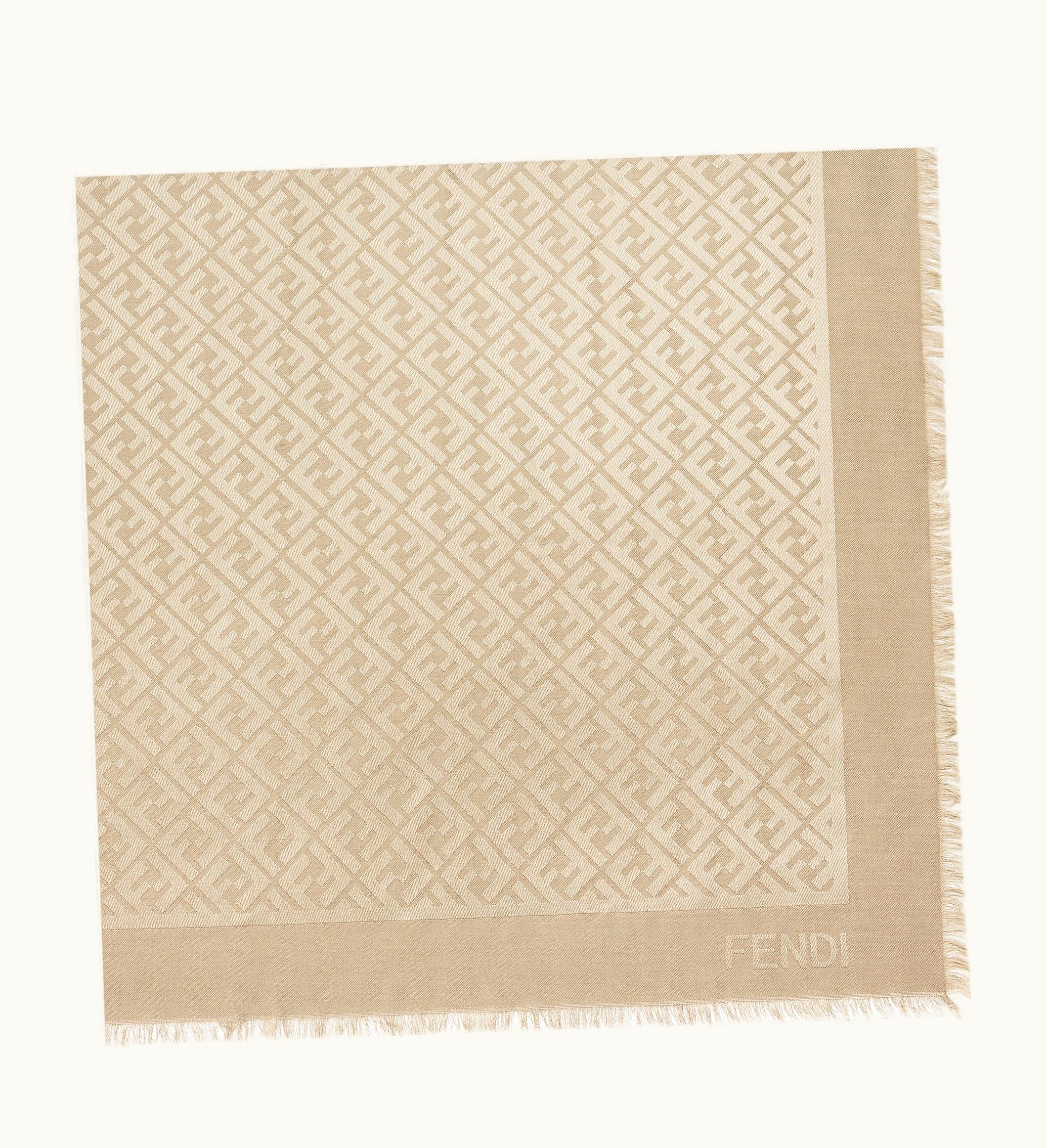 Fendi Fendi FF Shawl - Dove Gray Silk And Wool Shawl