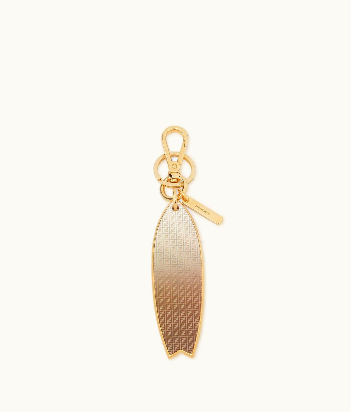 Fendi Fendi Surfboard Key Ring - Golden Metal Key Ring Brown