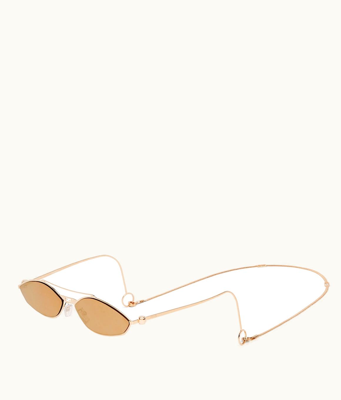 Fendi Fendi Baguette - Rose-gold-colored Metal Sunglasses