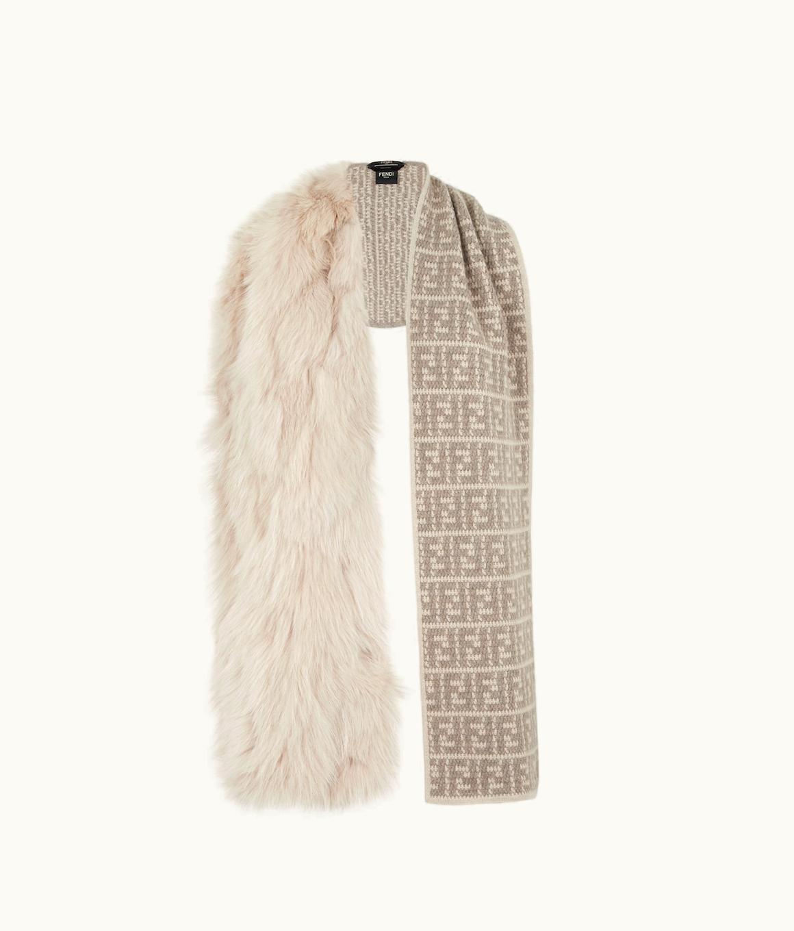 Fendi Fendi Scarf - White Mink And Wool Scarf