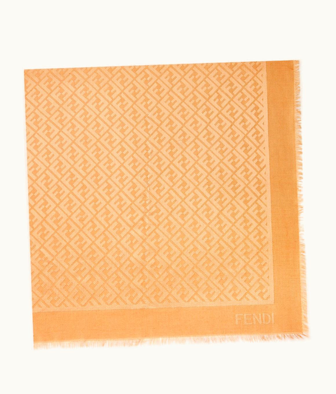 Fendi Fendi FF Shawl - Caramel-color Silk And Wool Shawl