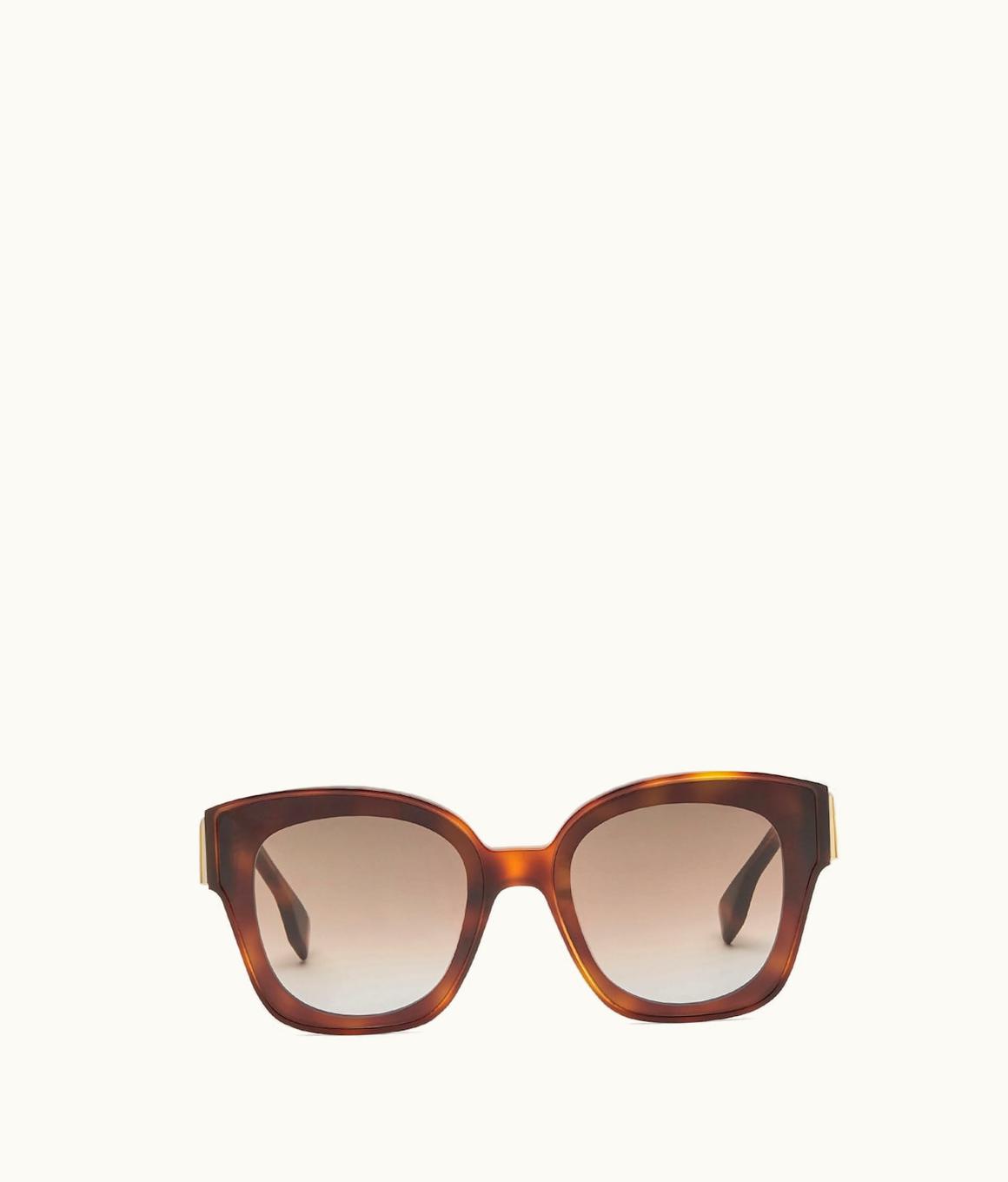 Fendi Fendi First Square Eyeglasses Havana Acetate Brown Gradient