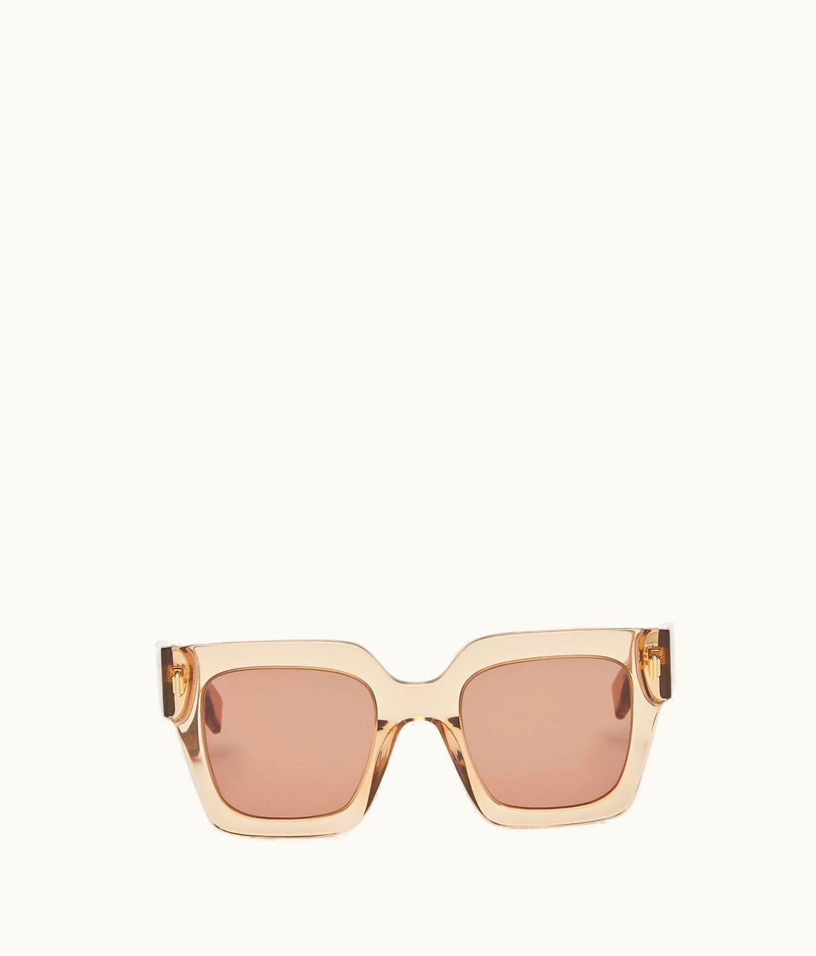Fendi Fendi Roma - Beige Acetate Sunglasses With Low-Fitting Bridge