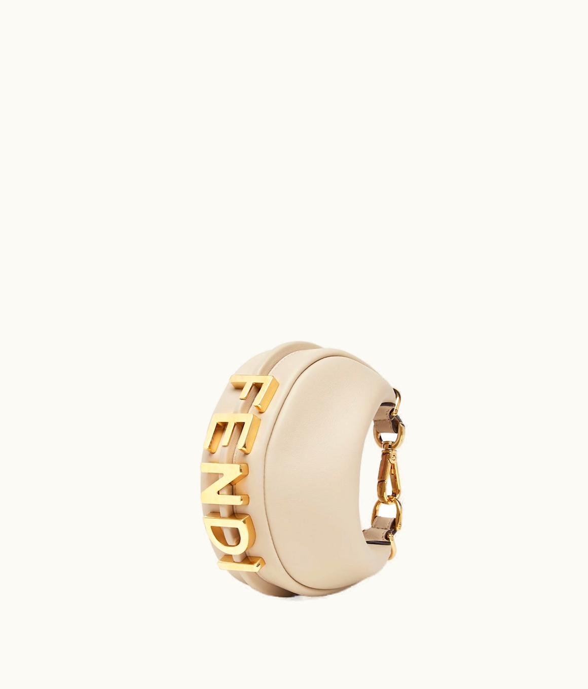 Fendi Nano Fendigraphy - Beige Leather Charm