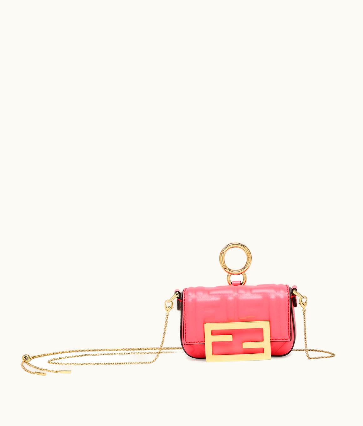 Fendi Fendi Nano Baguette Charm - Charm In Pink Nappa Leather