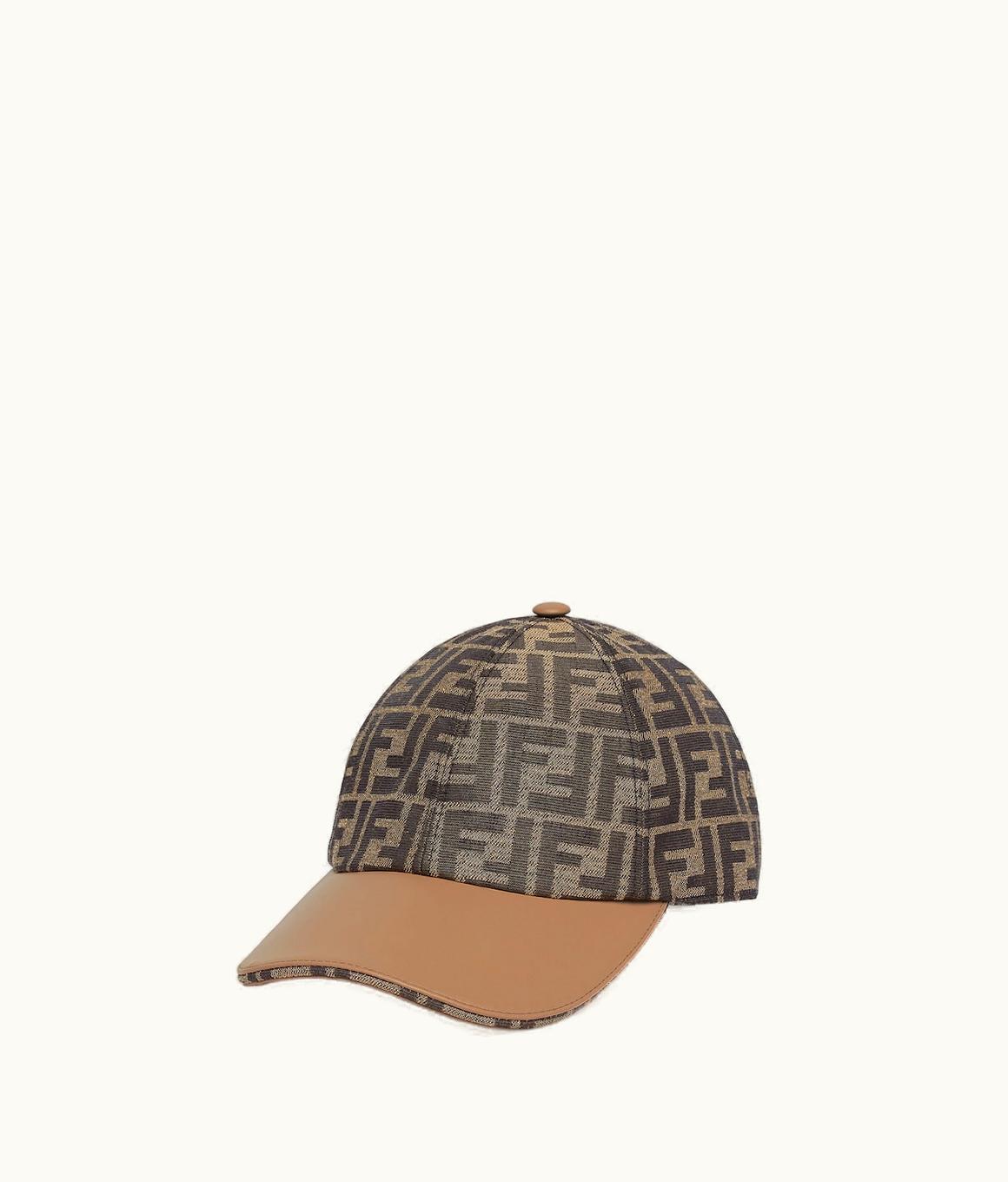 Fendi Fendi Hat - Brown FF Jacquard Fabric Baseball Cap