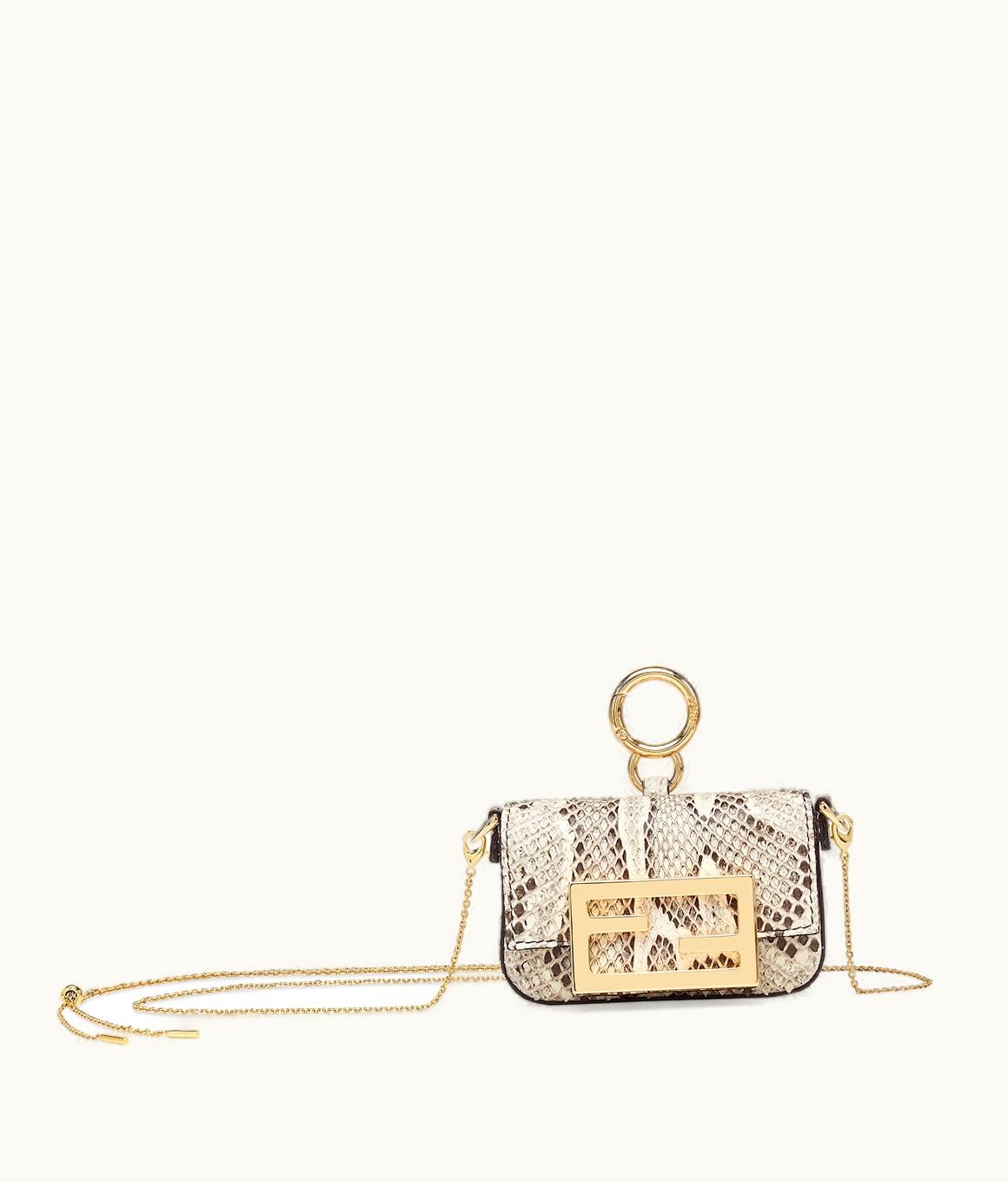Fendi Fendi Nano Baguette Charm - Beige Python Leather Charm