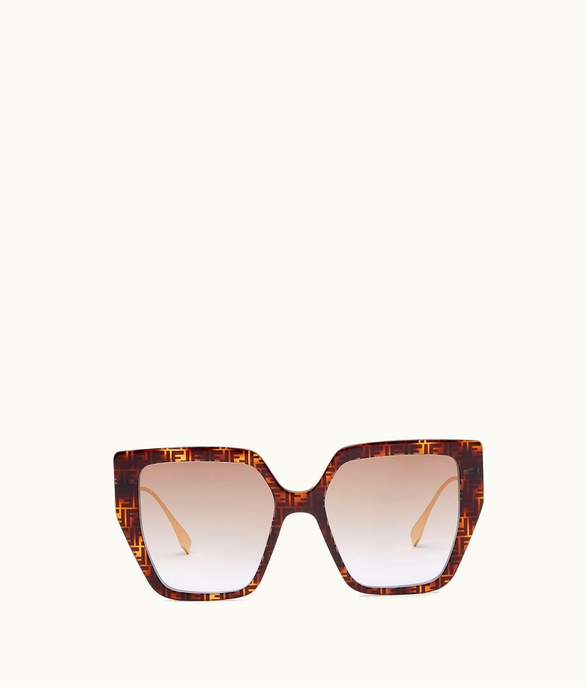 Fendi Fendi Baguette FF Acetate And Metal Sunglasses Blue/Brown Gold
