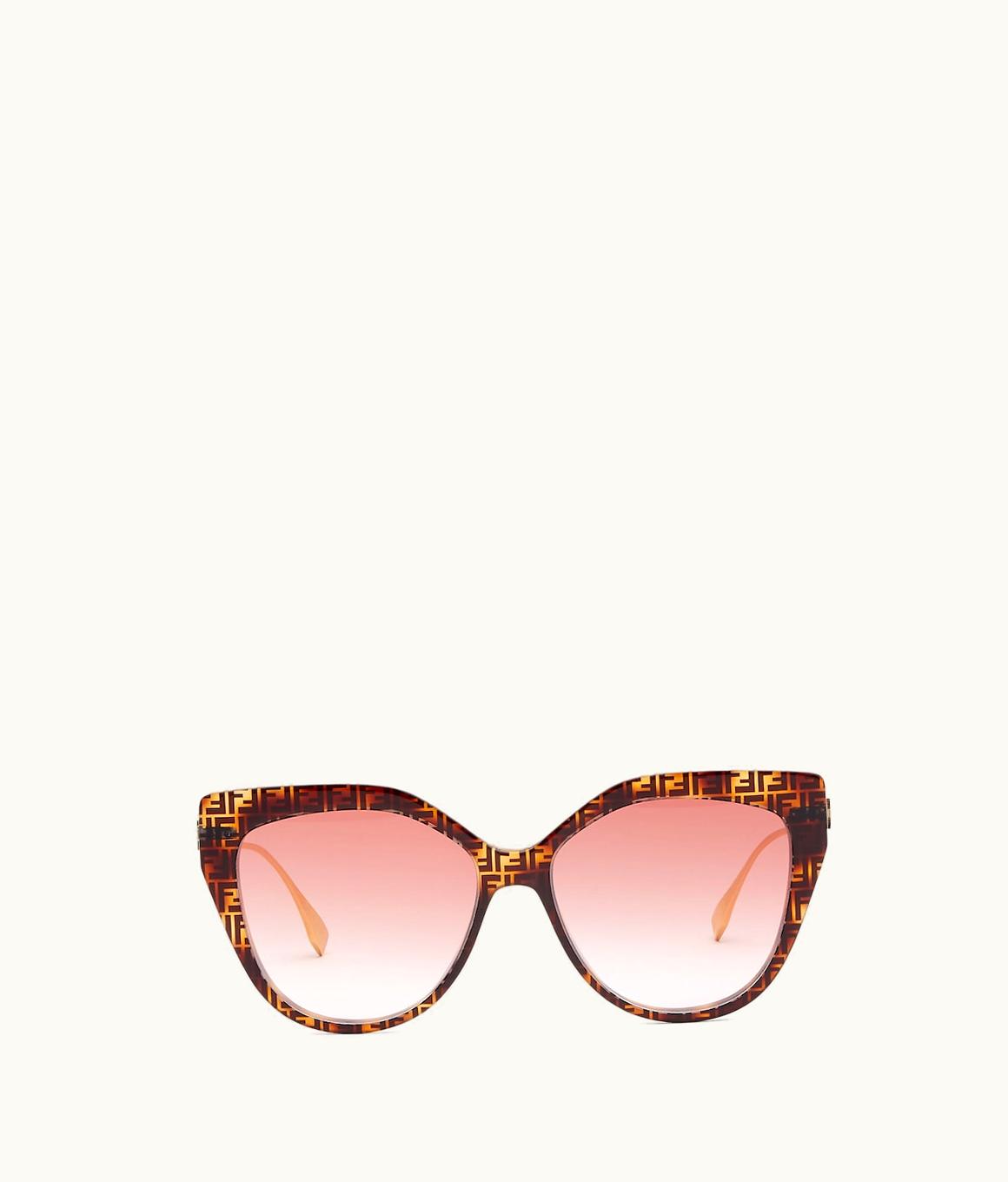 Fendi Fendi Baguette FF Cat-Eye Sunglasses Havana Pink Gradient Gold