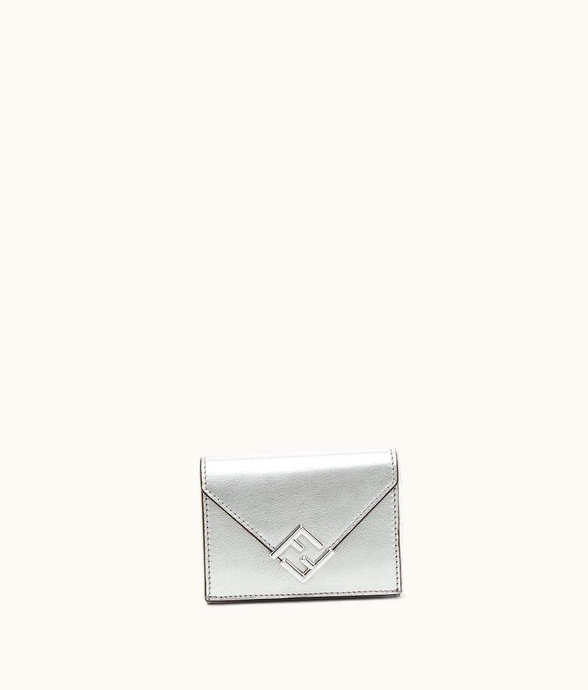 Fendi Fendi FF Diamonds Wallet - Silver Laminated Leather Wallet