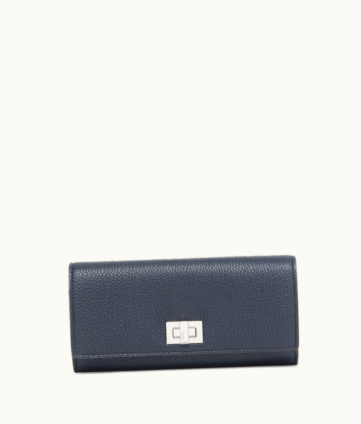 Fendi Fendi Peekaboo Continental - Midnight Blue Leather Wallet