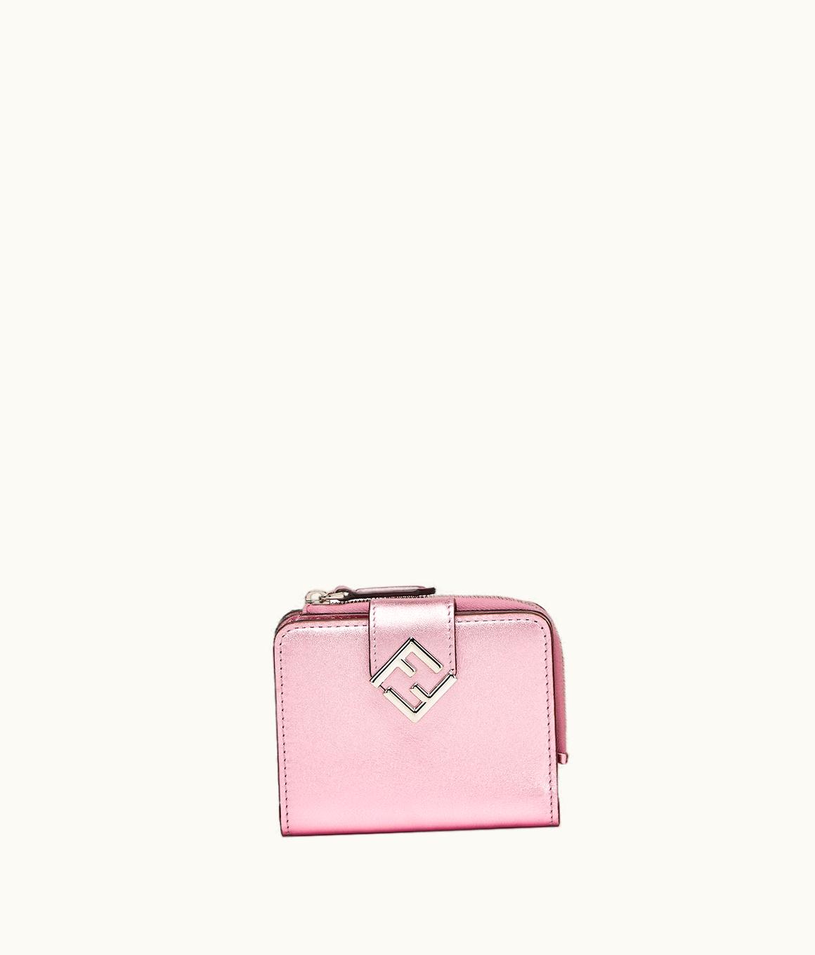 Fendi Fendi FF Diamonds Wallet - Pink Laminated Leather Luxury Wallet