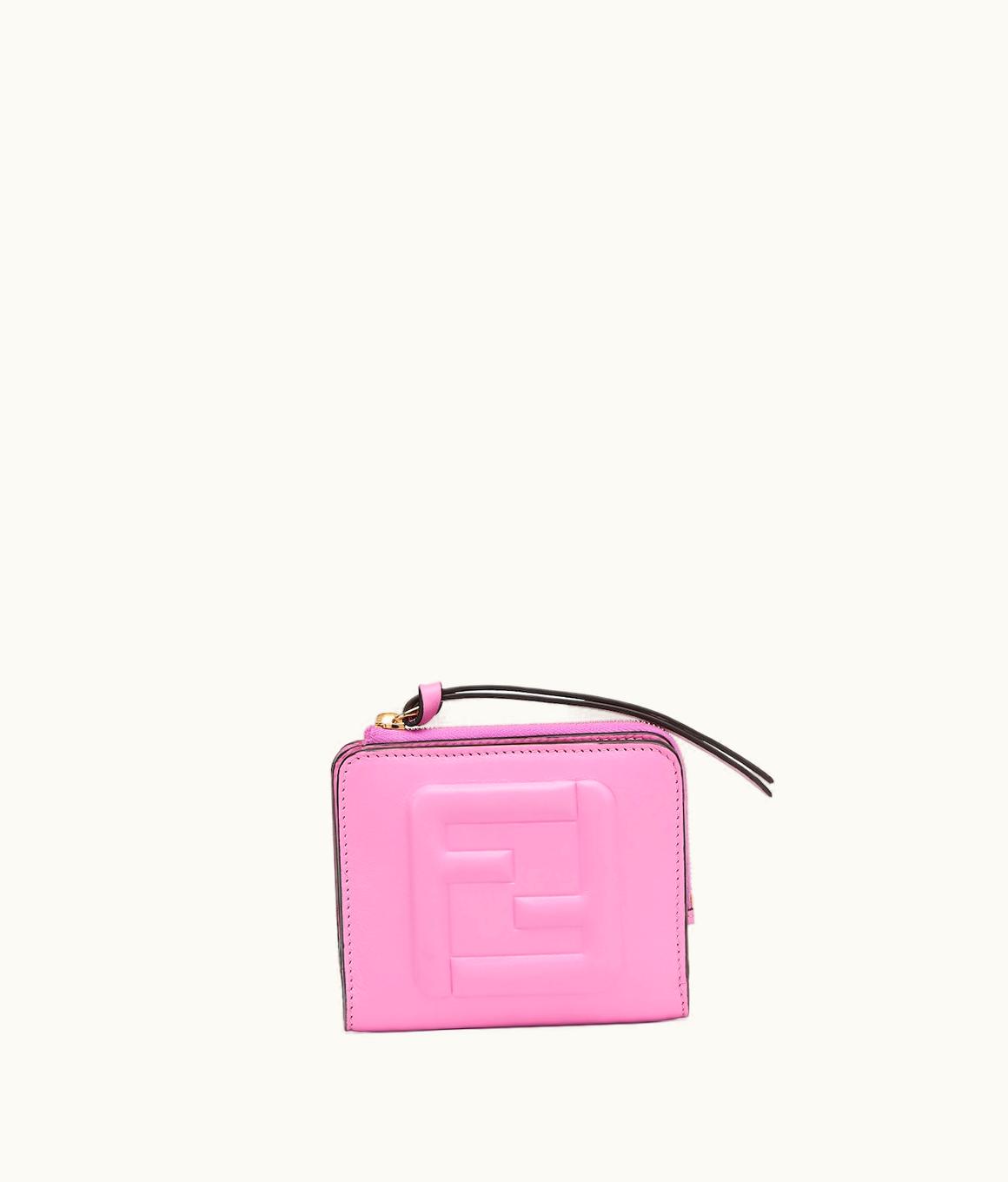 Fendi Fendi FF Cube Wallet - Pink Leather Wallet