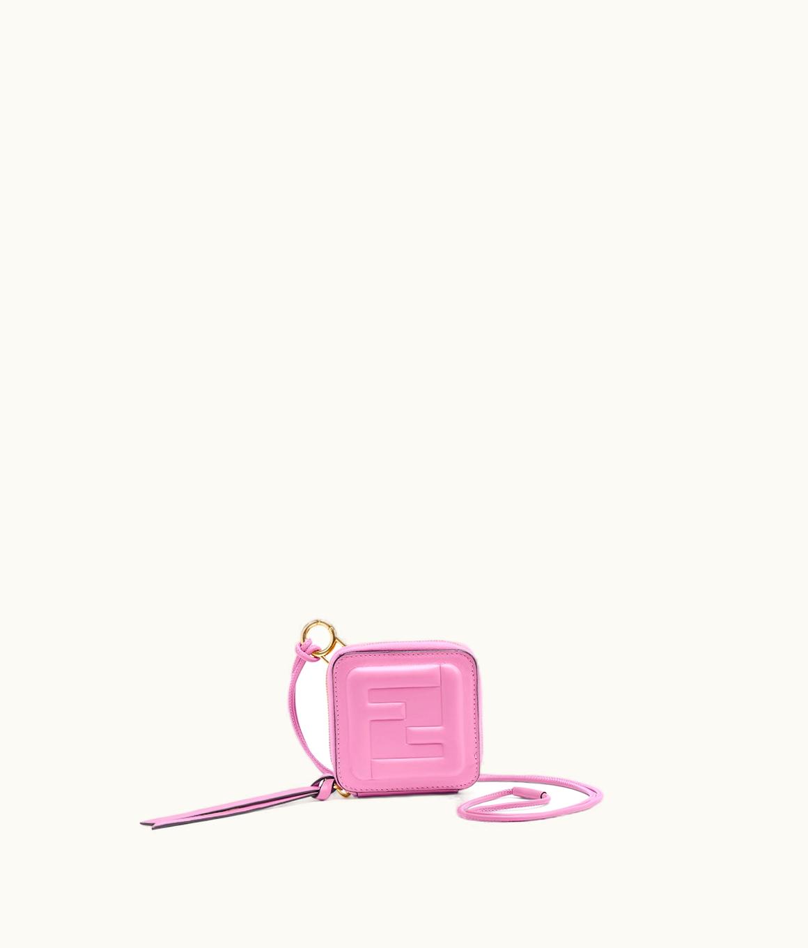 Fendi Fendi Small FF Cube Wallet - Pink Leather Wallet