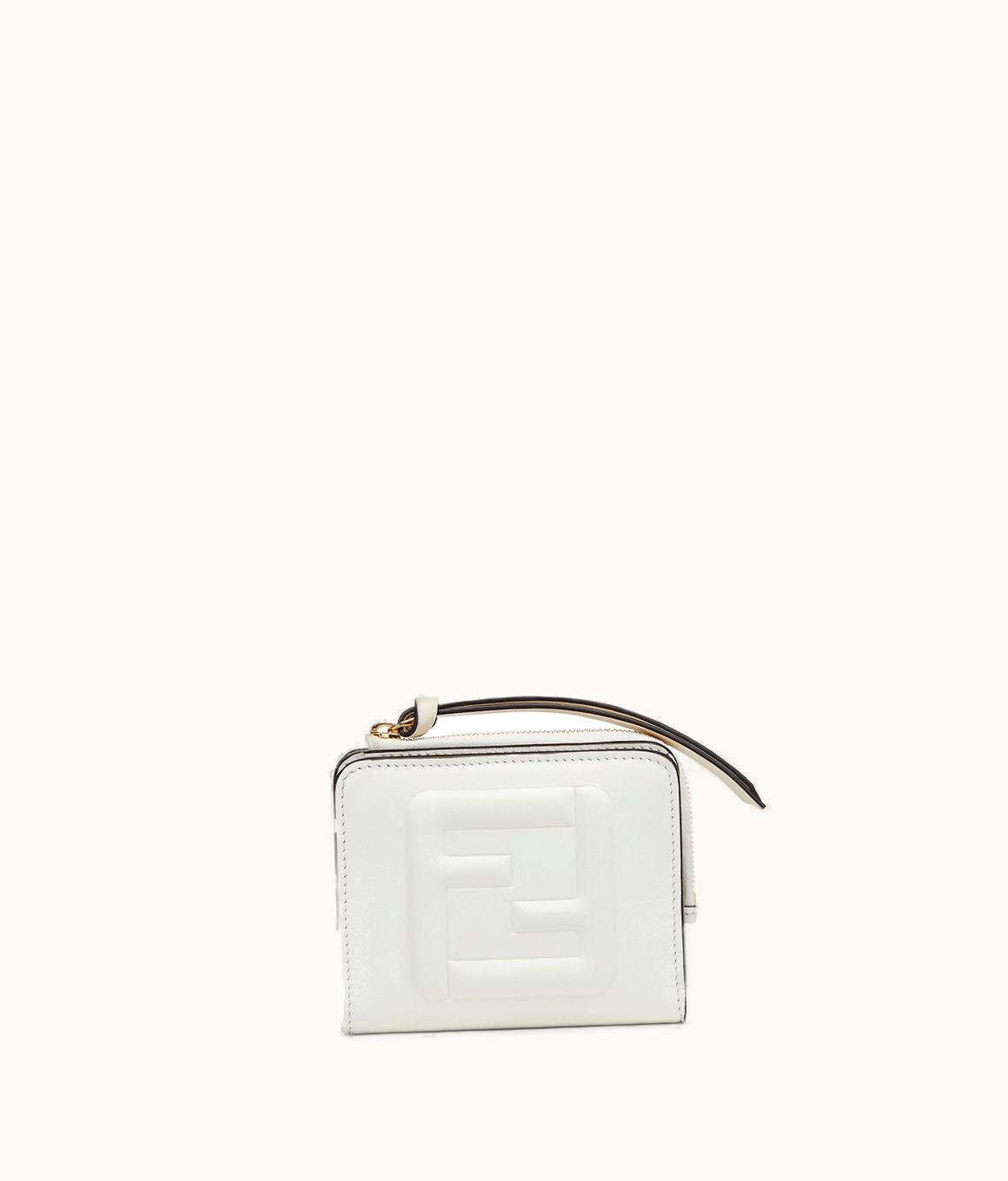 Fendi Fendi FF Cube Wallet - White Leather Wallet