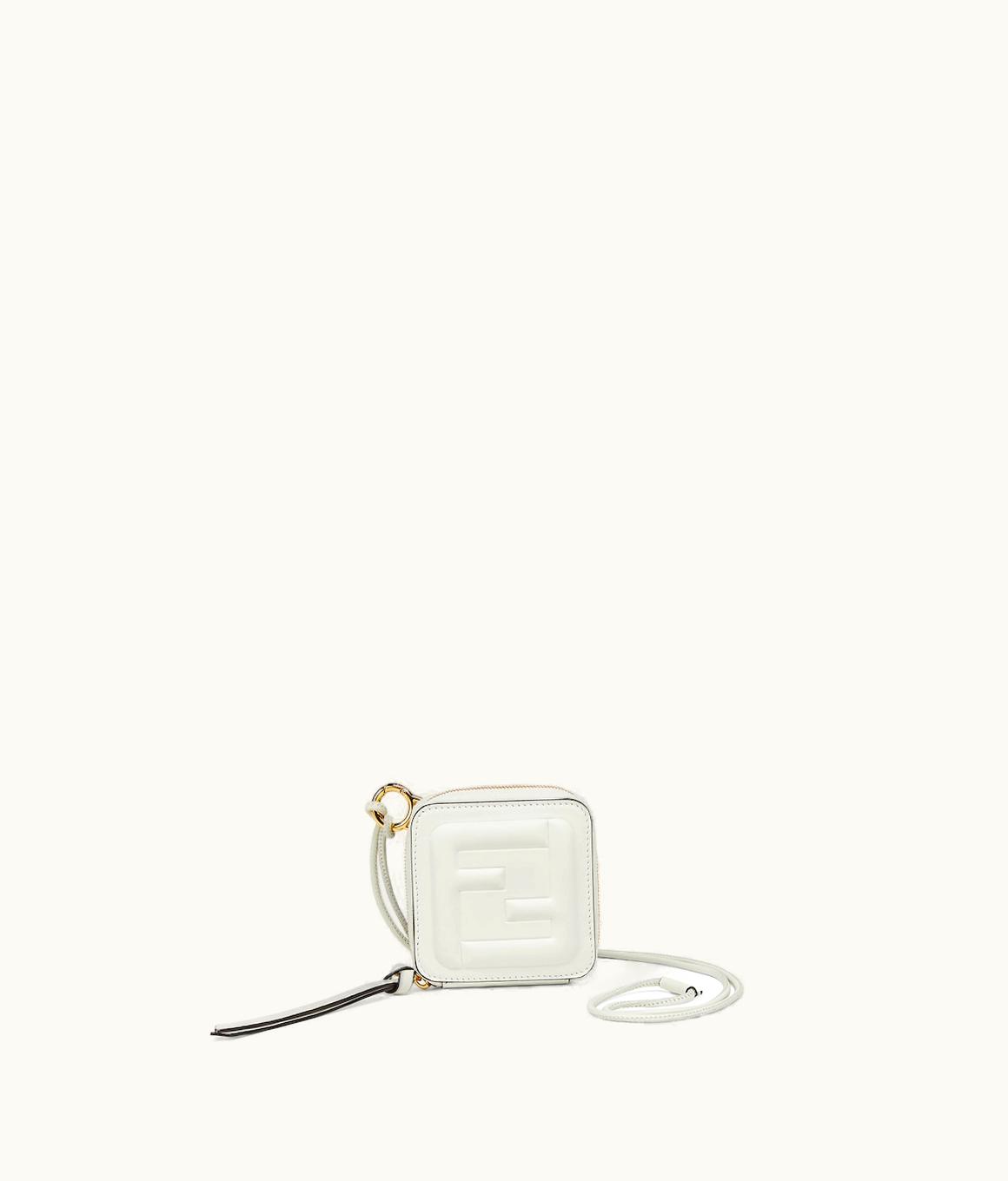 Fendi Fendi Small FF Cube Wallet - White Leather Wallet
