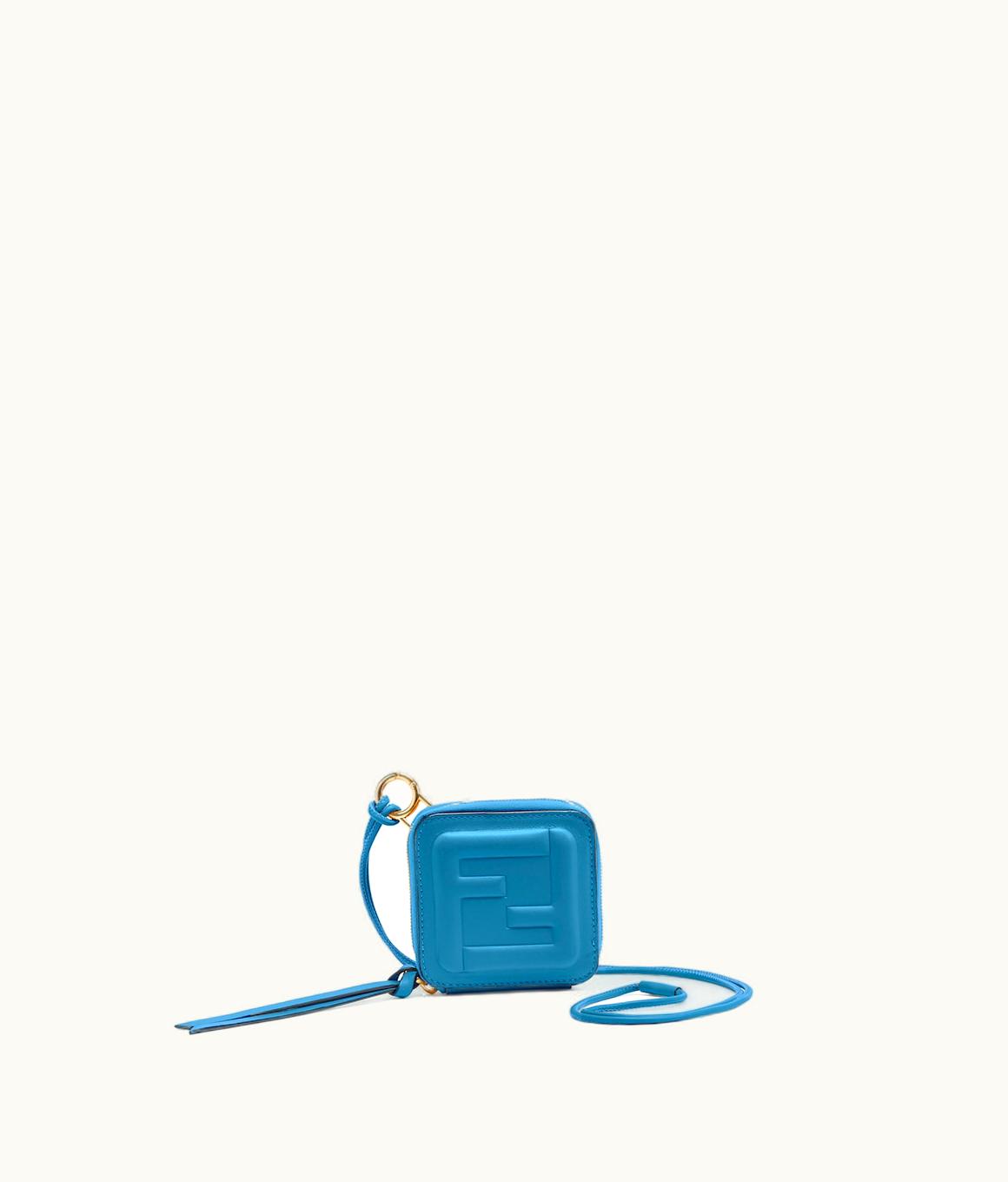 Fendi Fendi Small FF Cube Wallet - Light Blue Leather Wallet