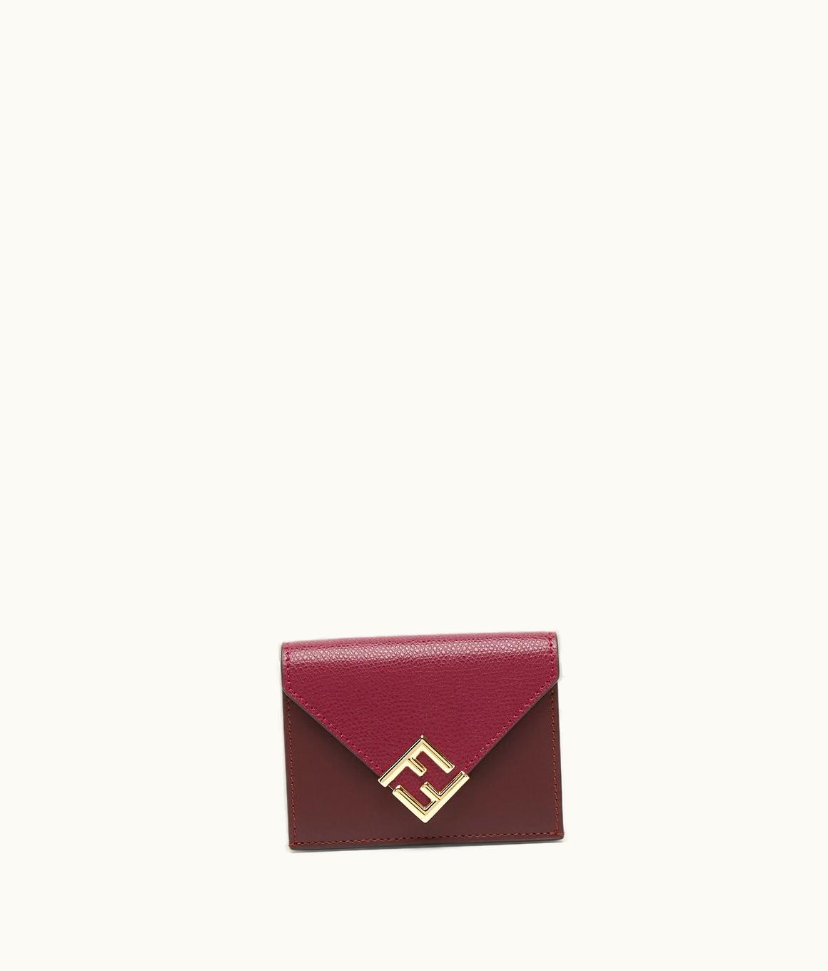 Fendi Fendi FF Diamonds Wallet - Burgundy Leather Wallet