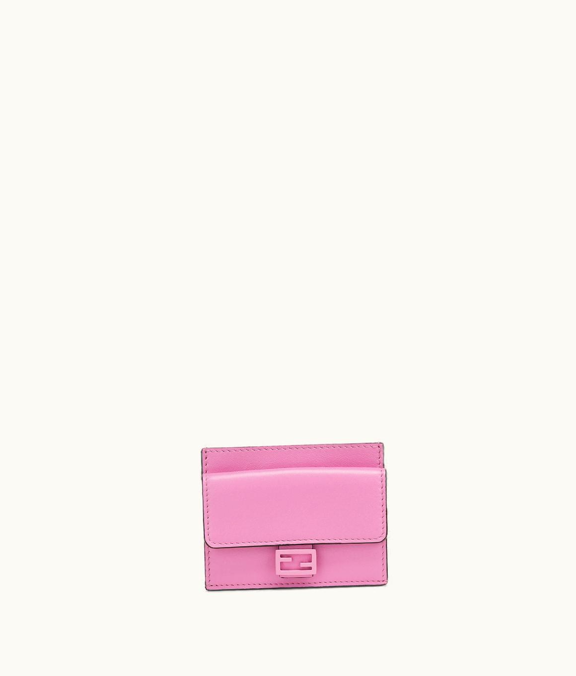 Fendi Fendi Baguette FF Card Holder - Pink Nappa Leather