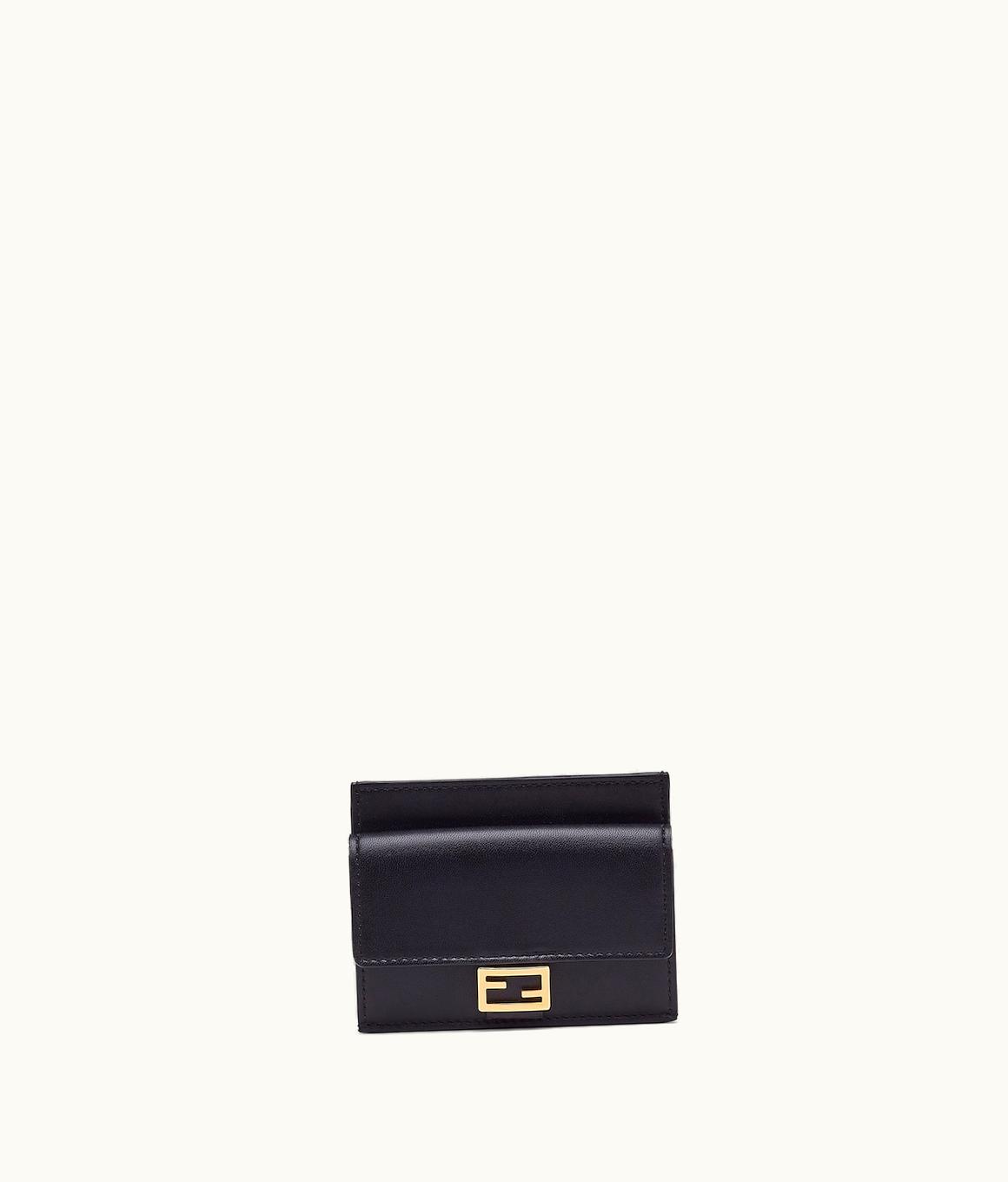 Fendi Fendi Baguette Card Holder - Black Nappa Leather Card Holder