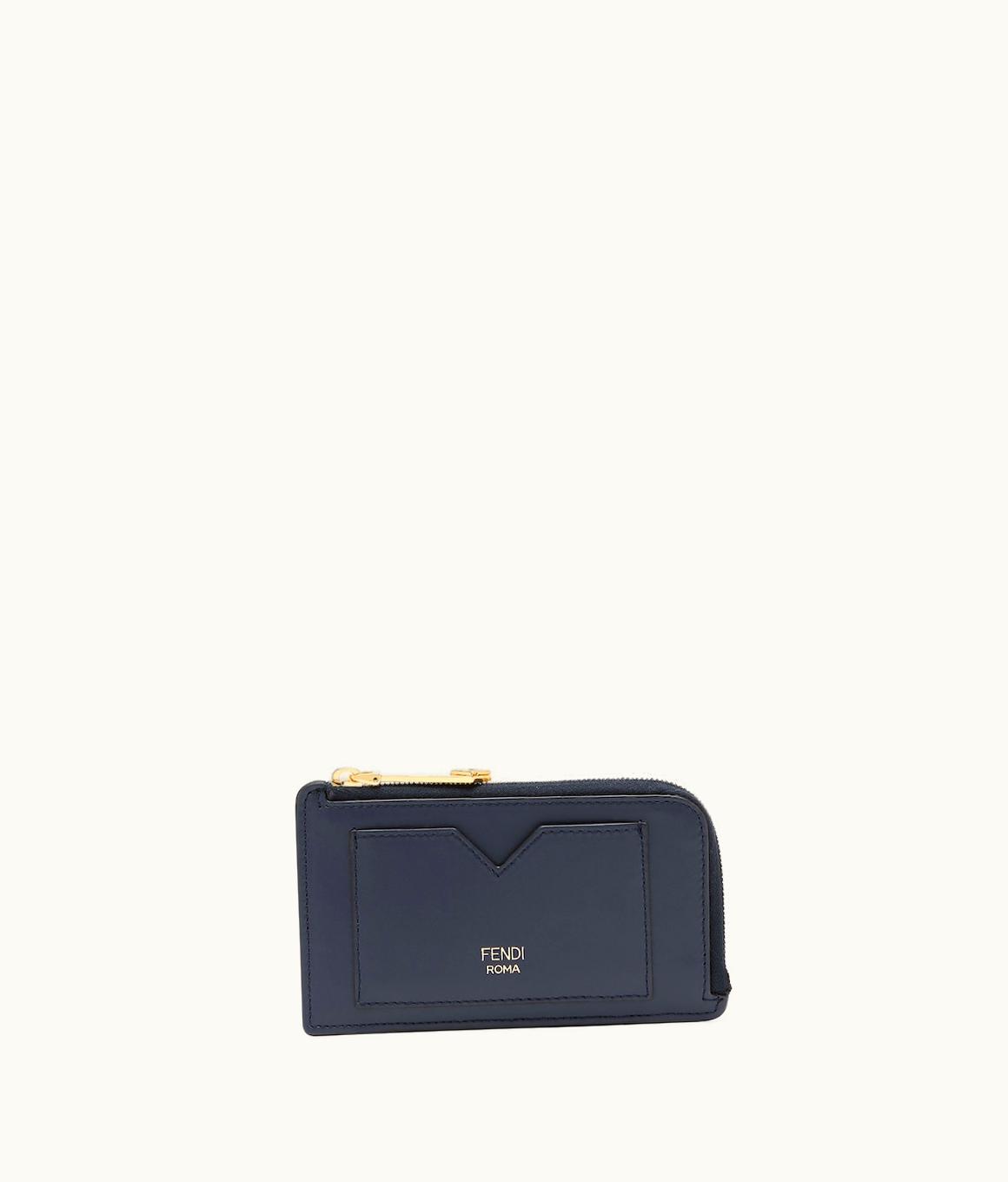 Fendi Fendi FF Diamonds Card Case - Midnight Blue Leather Card Holder