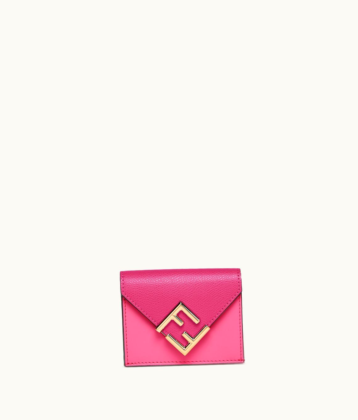 Fendi Fendi FF Diamonds Wallet - Two-tone Fuchsia And Dark Pink Leather Wallet
